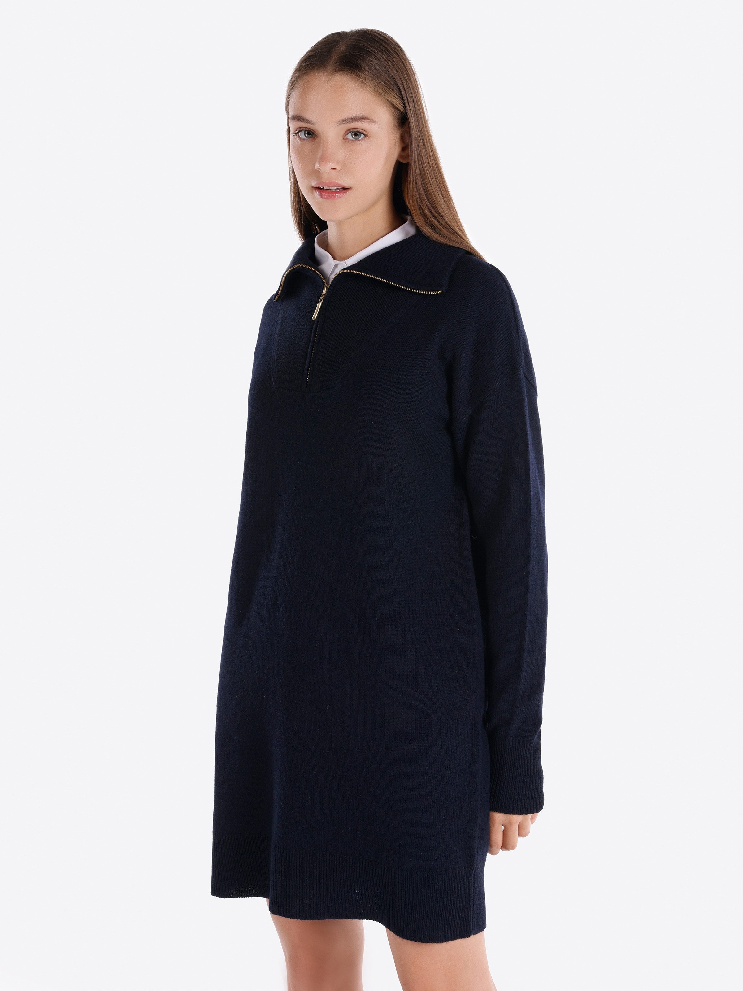Colins Abendkleid Colins Regular Fit Unifarbenes Langarmkleid für Damen