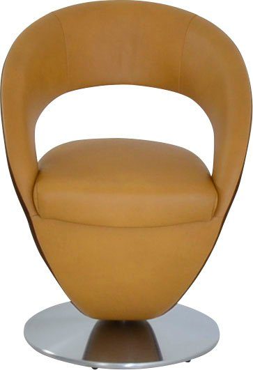 K+W Komfort & Wohnen Drehstuhl Wave, Design-Drehstuhl, Drehteller in Metall edelstahloptik, Farbkombination