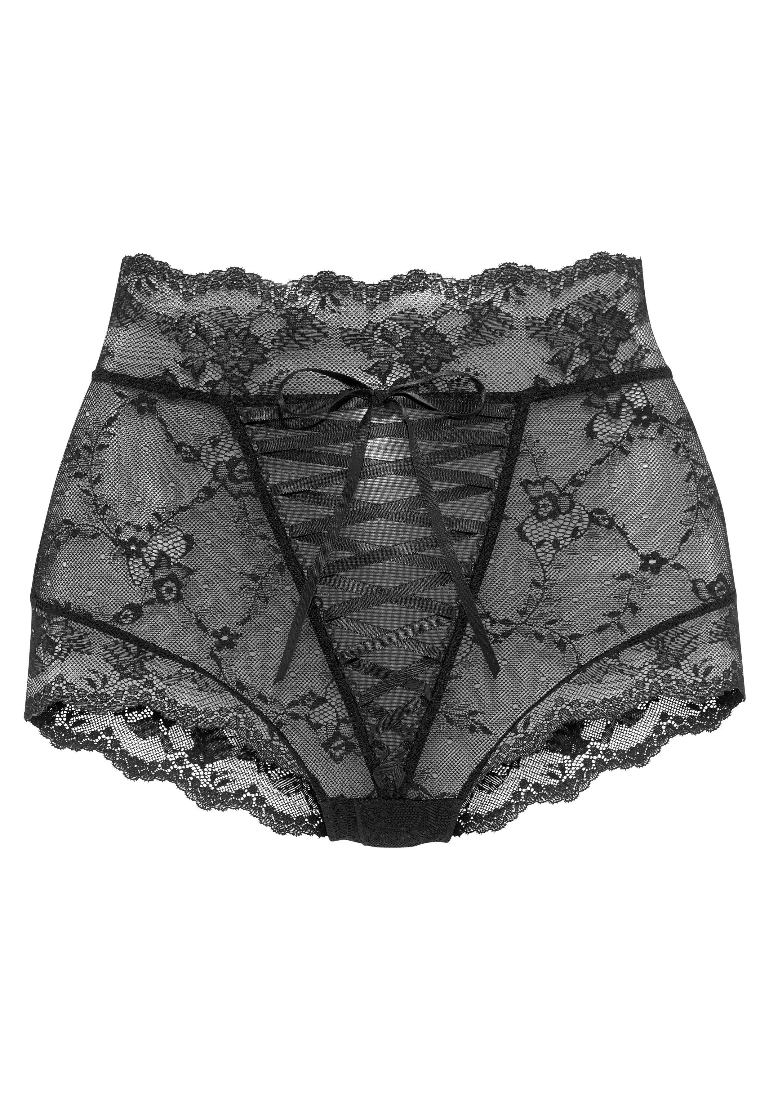 LASCANA High-Waist-Slip-Ouvert mit aufregender Schnürung, Reizwäsche, sexy Dessous