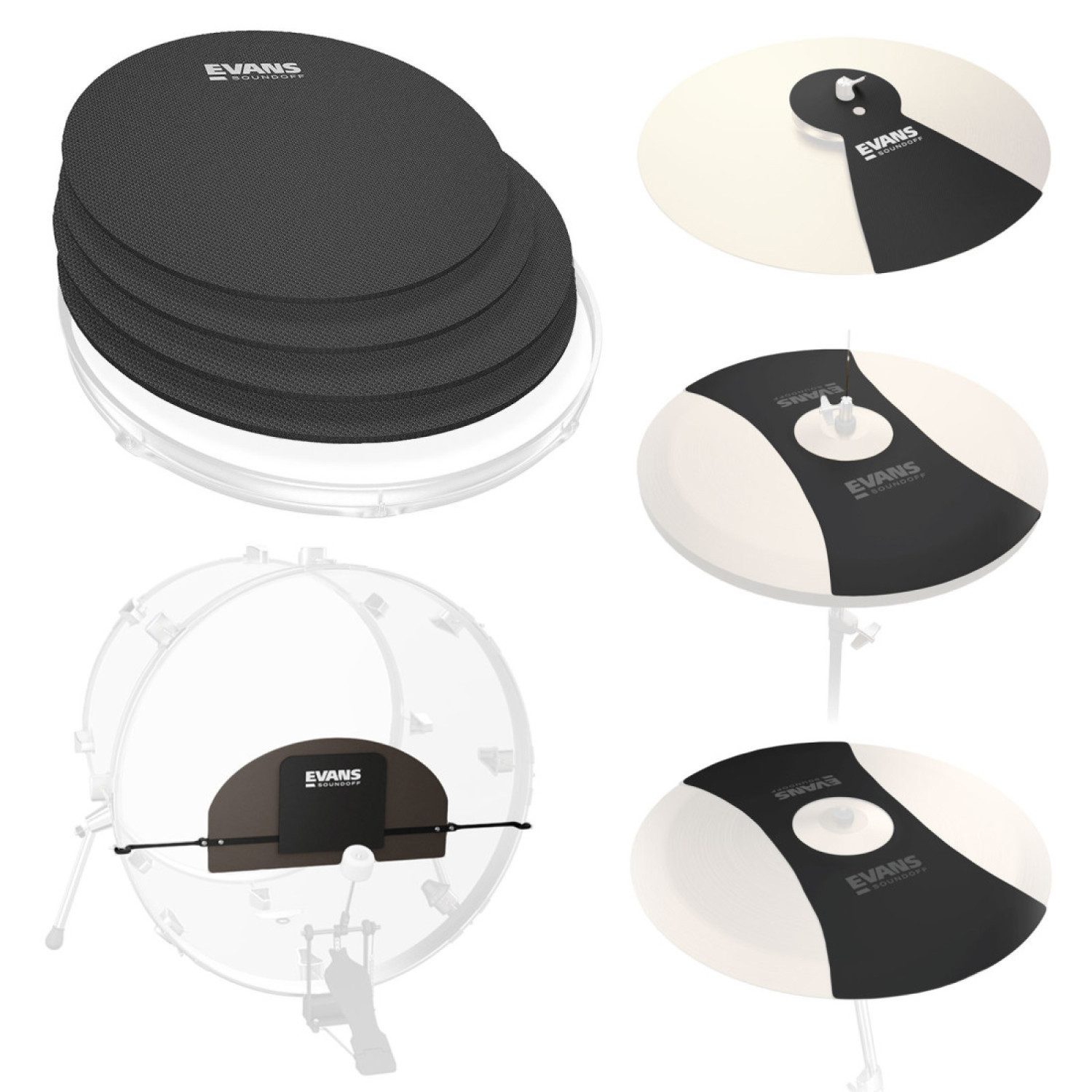 Evans Schlagzeug Evans SoundOff Drum Mute Standard,Komplett, Set