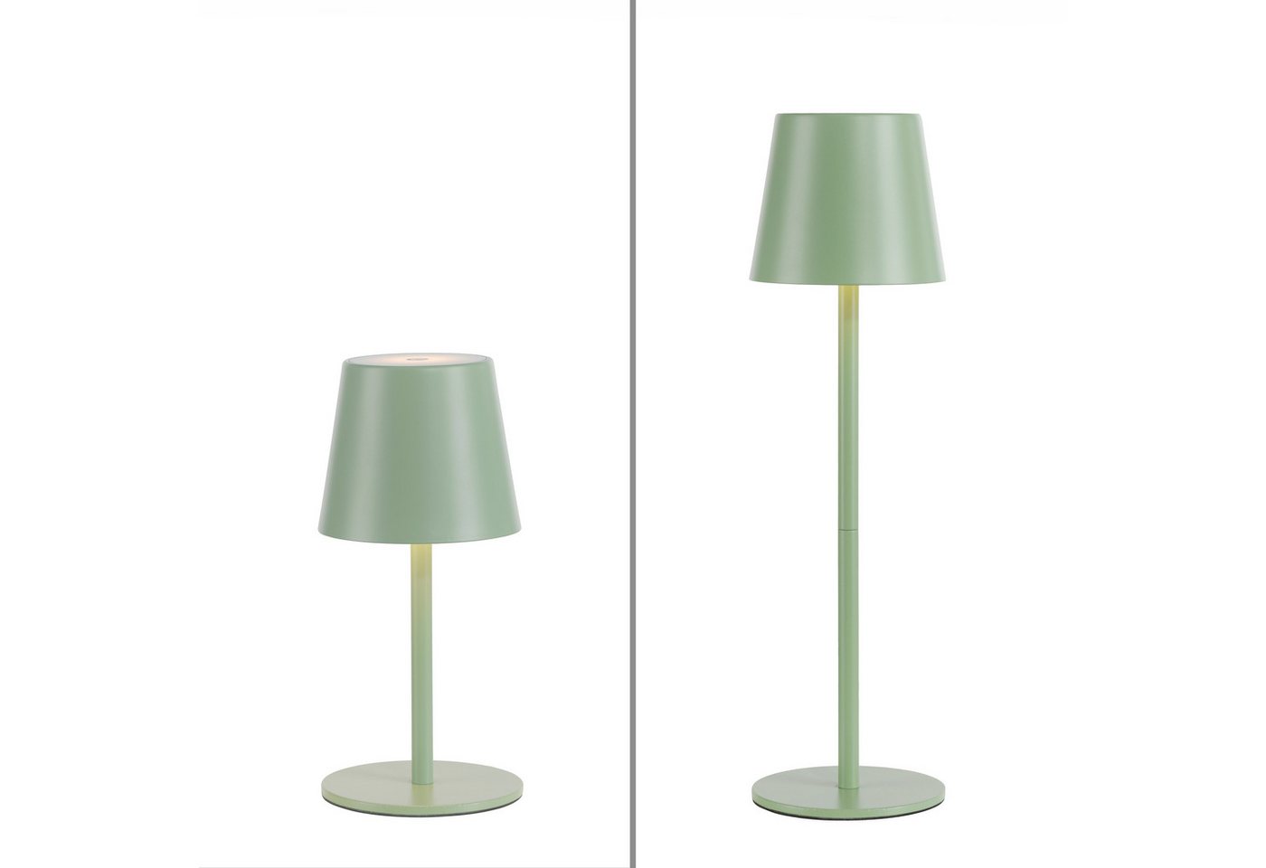 JUST LIGHT LED Tischleuchte EURIA, 2er Set, Dimmfunktion, Memory, nach Trennung vom Netz, LED fest integriert, Warmweiß, LED Akku Tischlampe