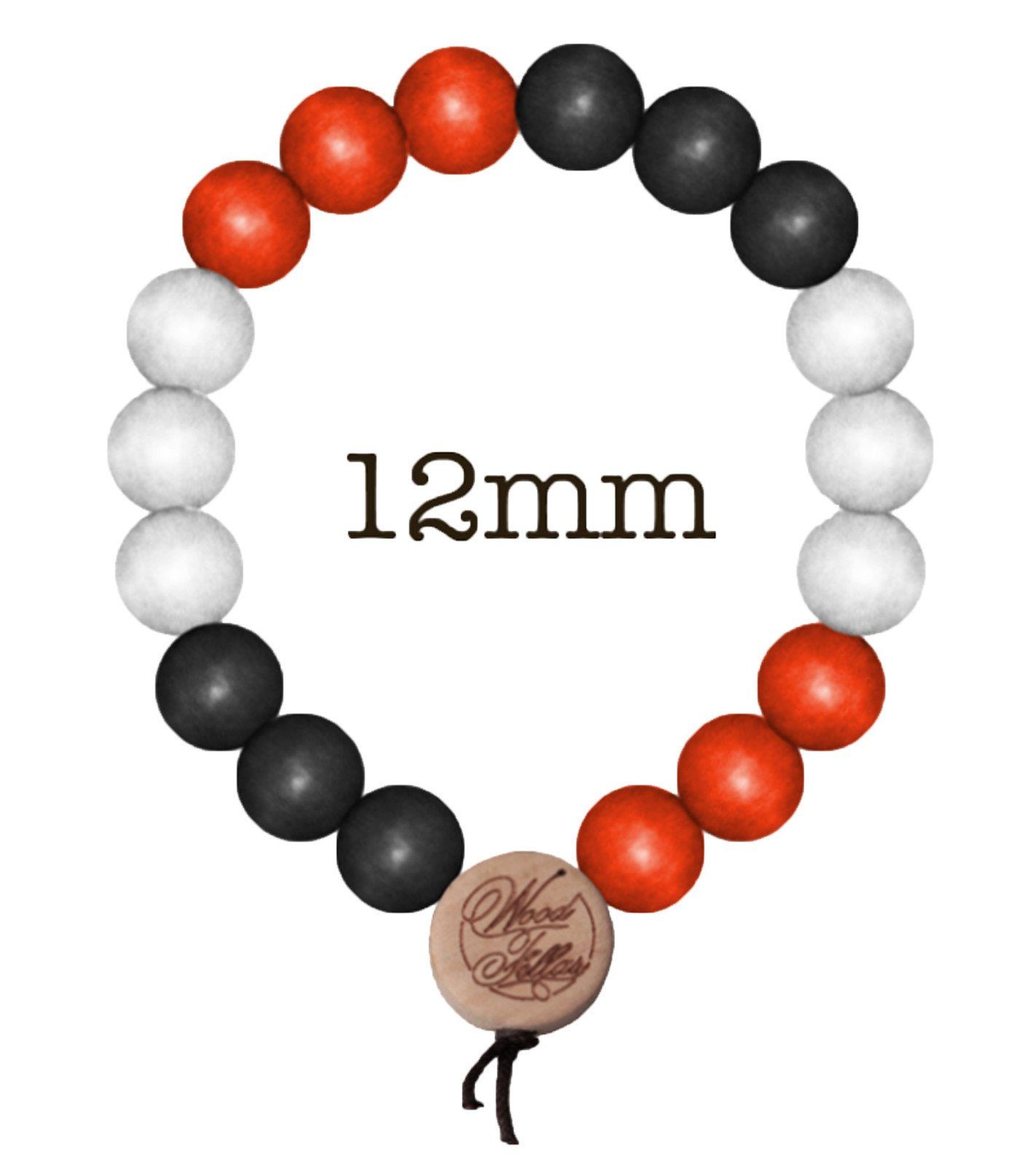 lockeres Pearl Holzanhänger WOOD FELLAS Deluxe Bracelet Holz-Armband Schwarz/Rot/Weiß FELLAS Mode-Schmuck WOOD Armband