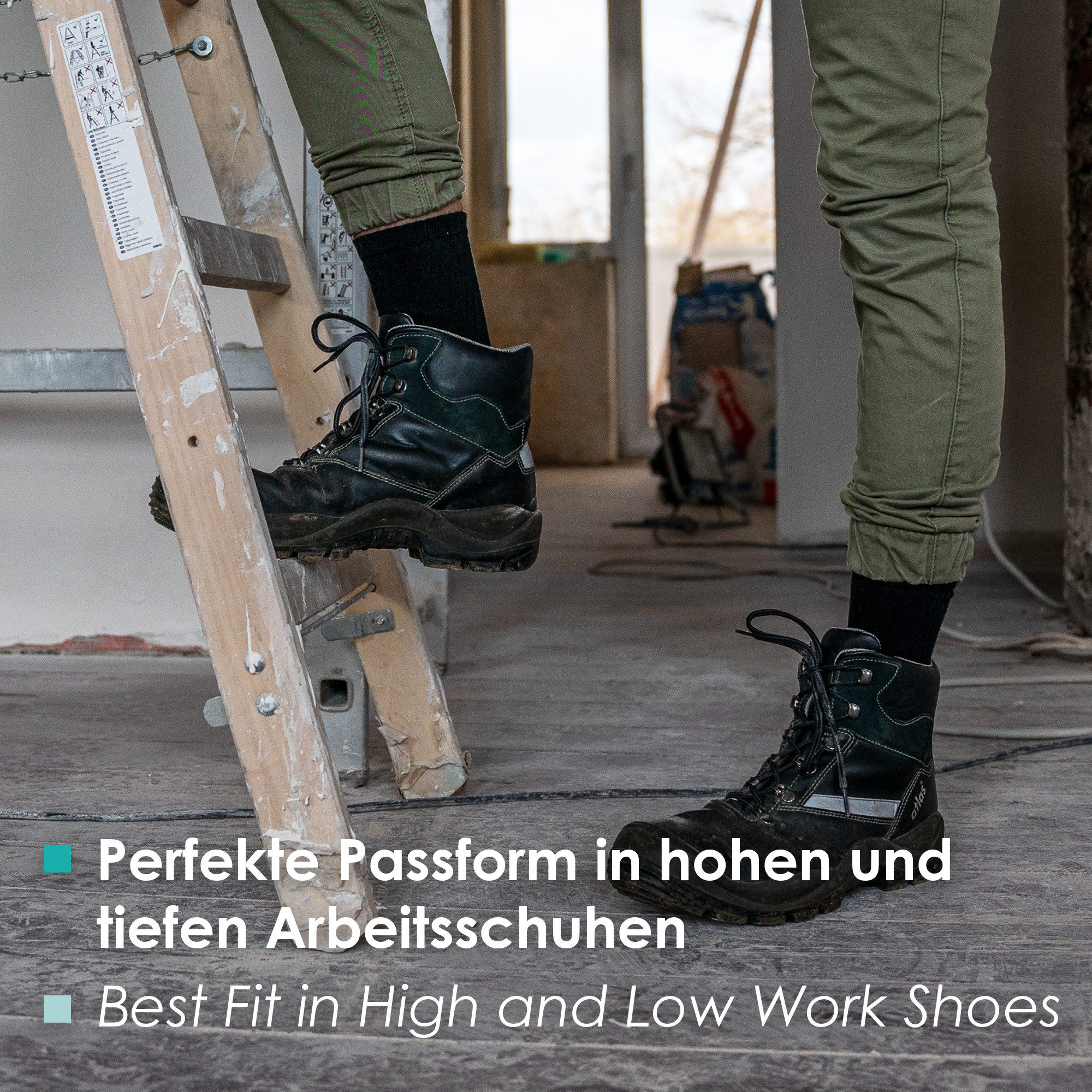 Bärenfuß Arbeitssocken 8 Paar, Extrem Robust und Atmungsaktiv mit verstärkte Belastungszonen (Verstärkung an Zehen, Ferse und Gelenk)