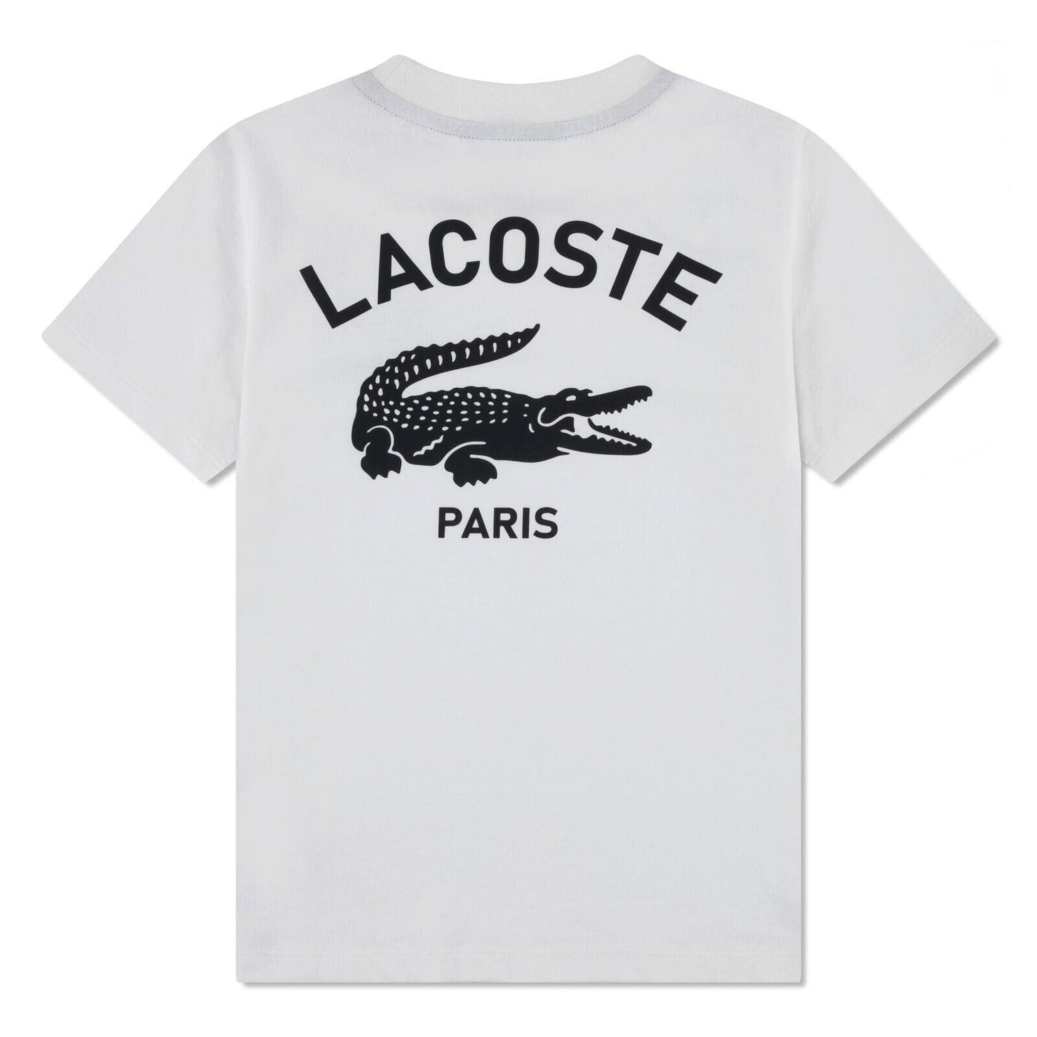 Lacoste T-Shirt Lacoste Jungen-T-Shirt „LACOSTE PARIS“ mit Print – Weiß