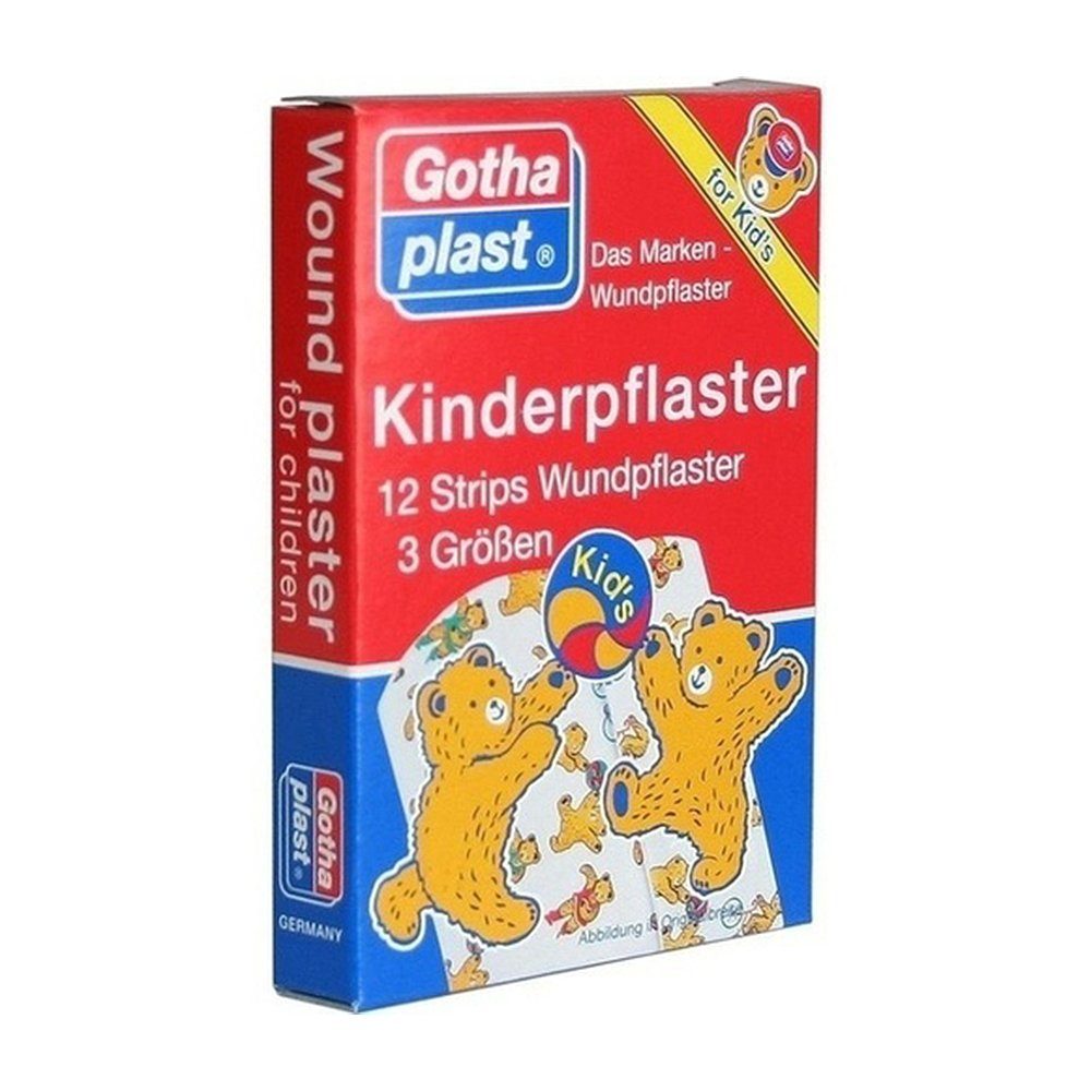 Gothaplast GmbH Wundpflaster GOTHAPLAST Kinderpflaster Strips, 12 Stück (12 St., 12x Kinderpflaster Strips in 3 unterschiedlichen Größen), Kinderpflaster Strips