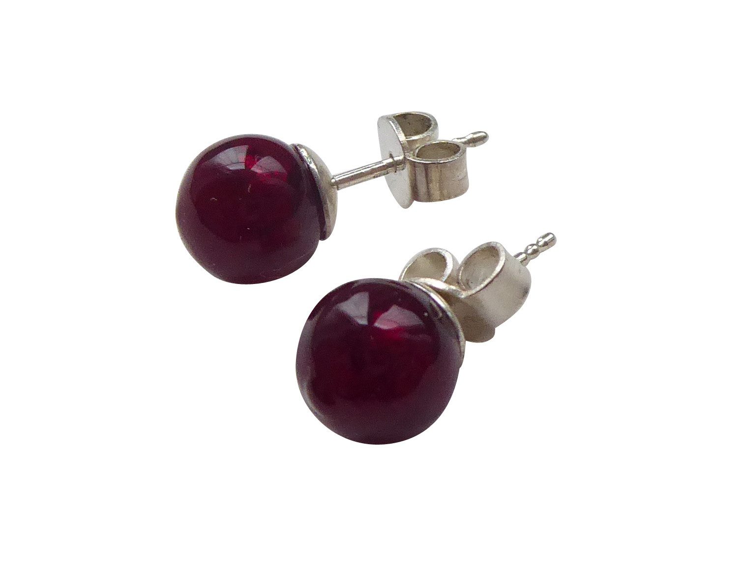 Mugello Paar Серьги-гвоздики Murano Stecker rot Sterlingsilber hübsch Mädchen Konfirmation, Handgearbeitetes Muranoglas mit eingearbeitetem Blattgold aus Italien