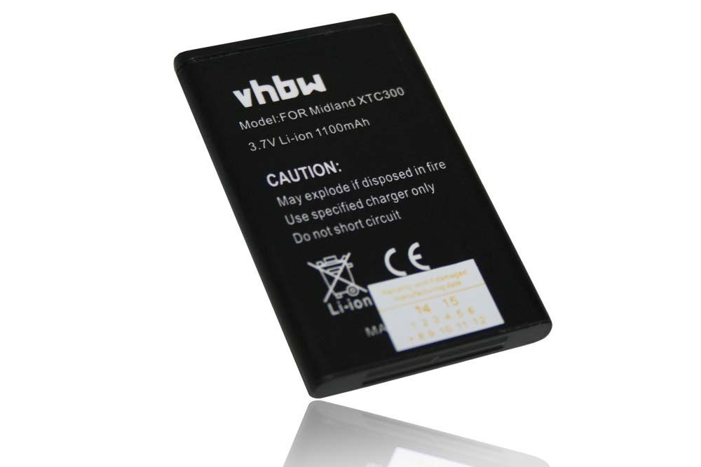 vhbw kompatibel mit Midland XTC300VP4, XTC350, XTC300 Kamera-Akku Li-Ion 1100 mAh (3,7 V) | Akkus und PowerBanks