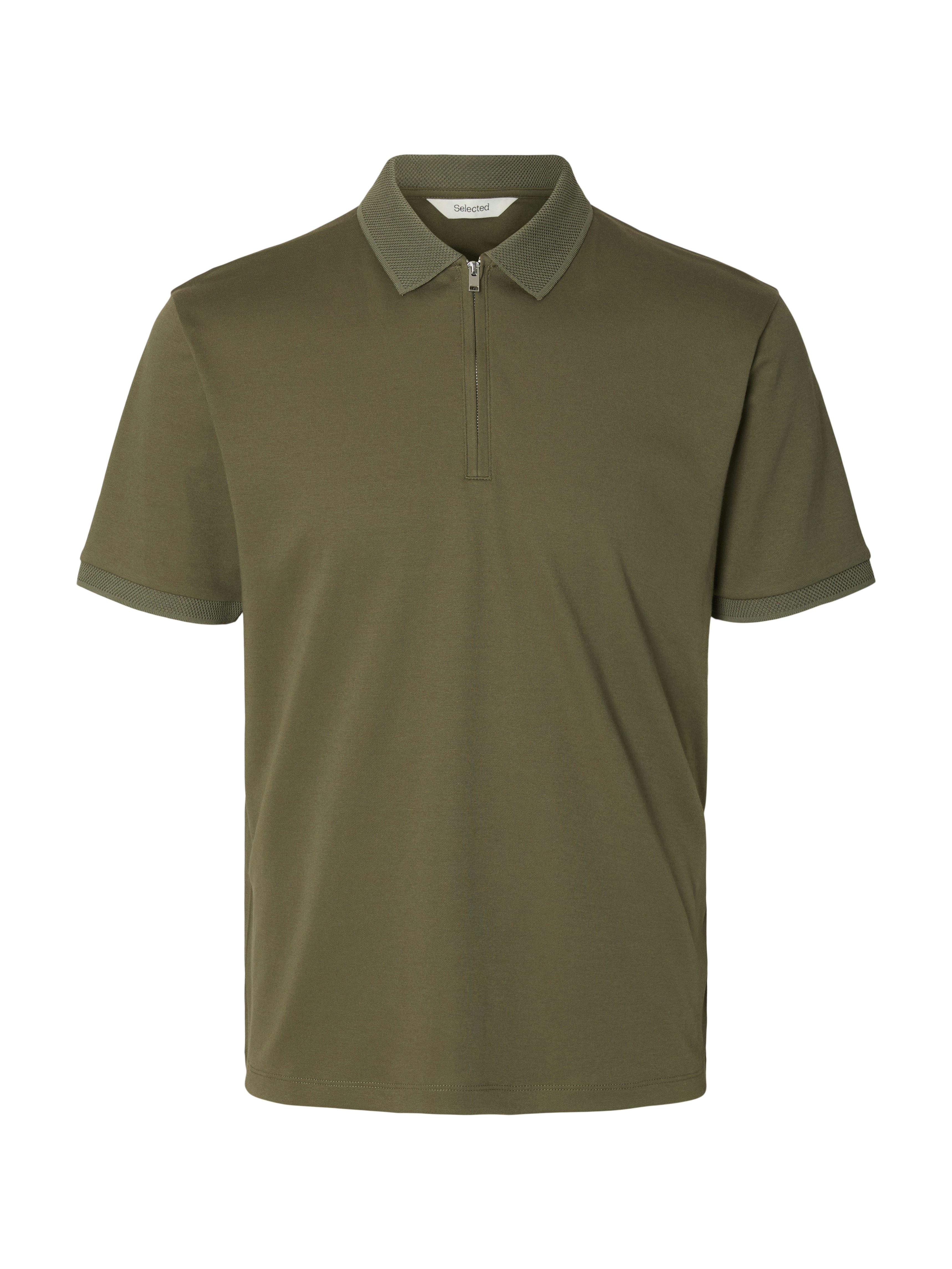 Selected Poloshirt SLHFAVE ZIP SS POLO NOOS Baumwollmischung, regular fit – Bild 5 von 5