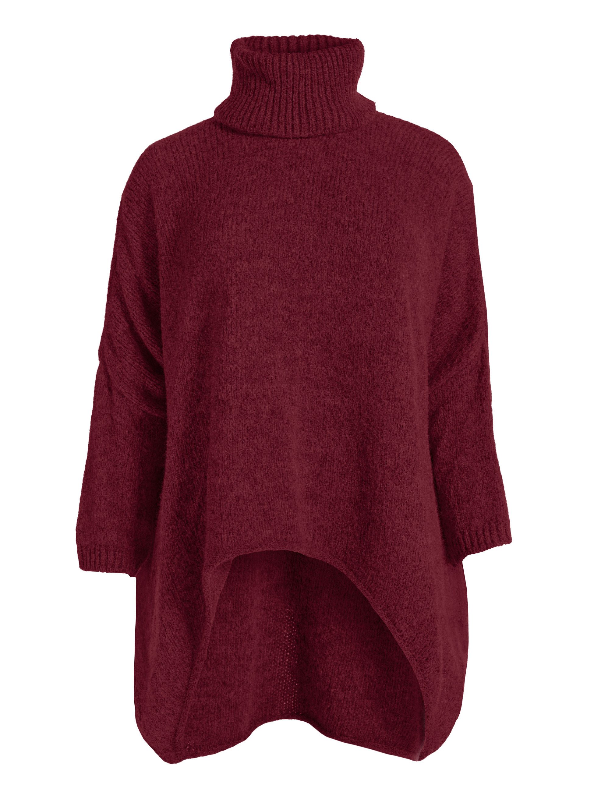 PEKIVESSA Strickpullover Extrem-Oversized Rollkragenpullover im Vokuhila-Schnitt