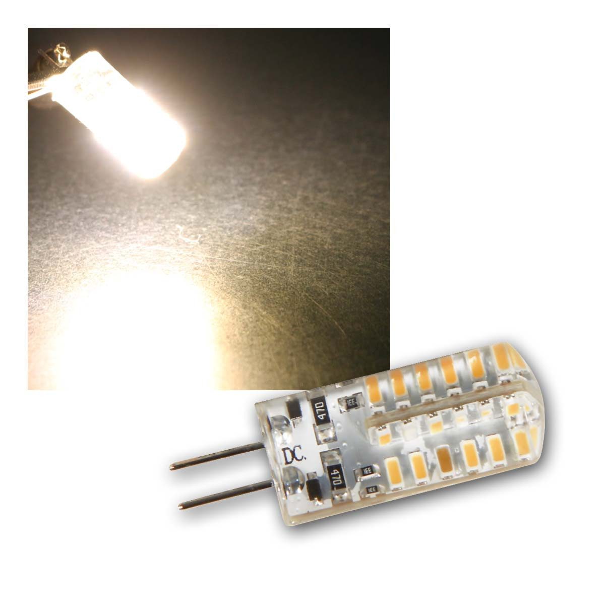 McShine LED-Leuchtmittel G4 LED Birne "Silicia" warmweiß 160lm 360° 12V, warmweiß