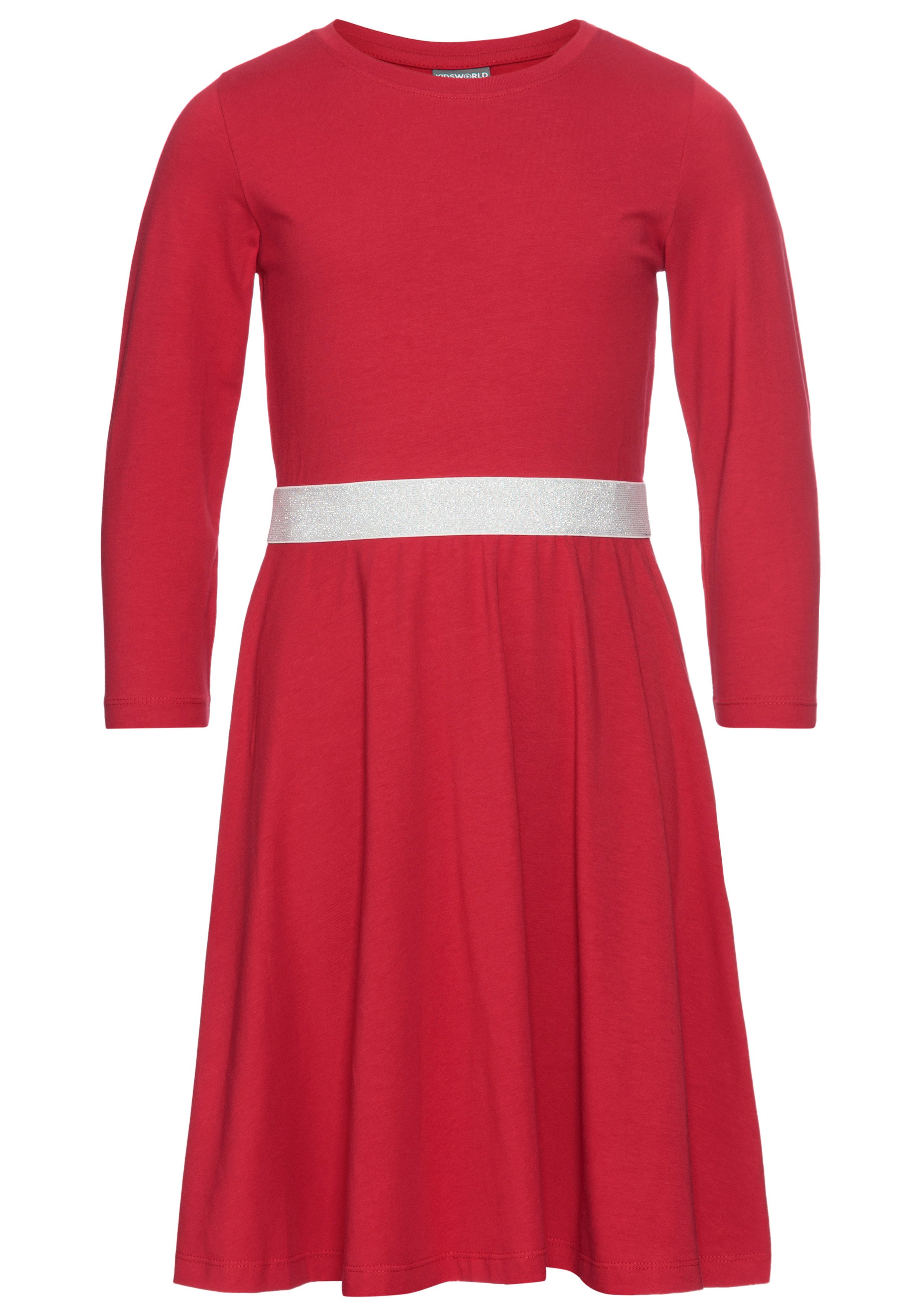 KIDSWORLD Skaterkleid mit Glitzerband festlich, kniefrei, 3/4-Ärmel, aus Baumwollmischung – Bild 5 von 5