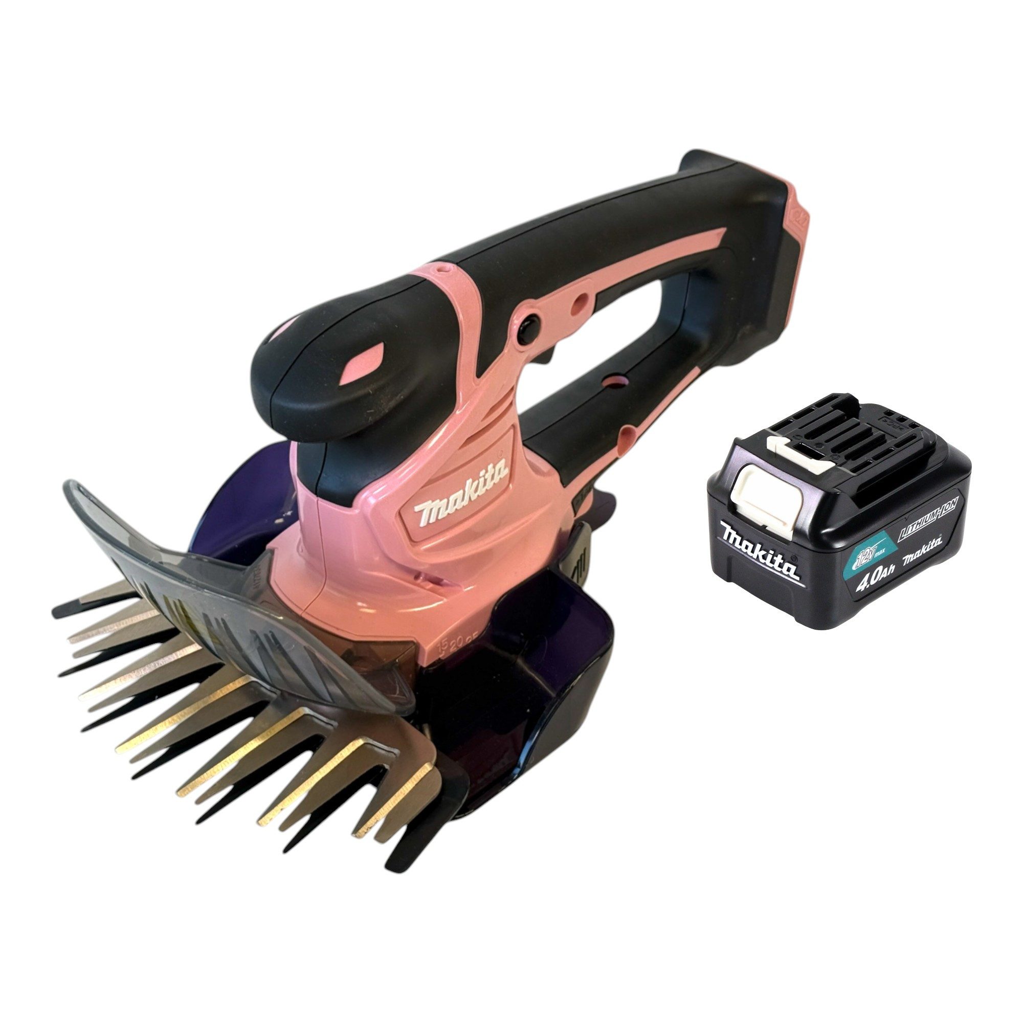 Makita Akku-Grasschere UM 600 DMP 12 V max 160 mm Pink + 1x Akku 4,0 Ah - ohne Ladegerät