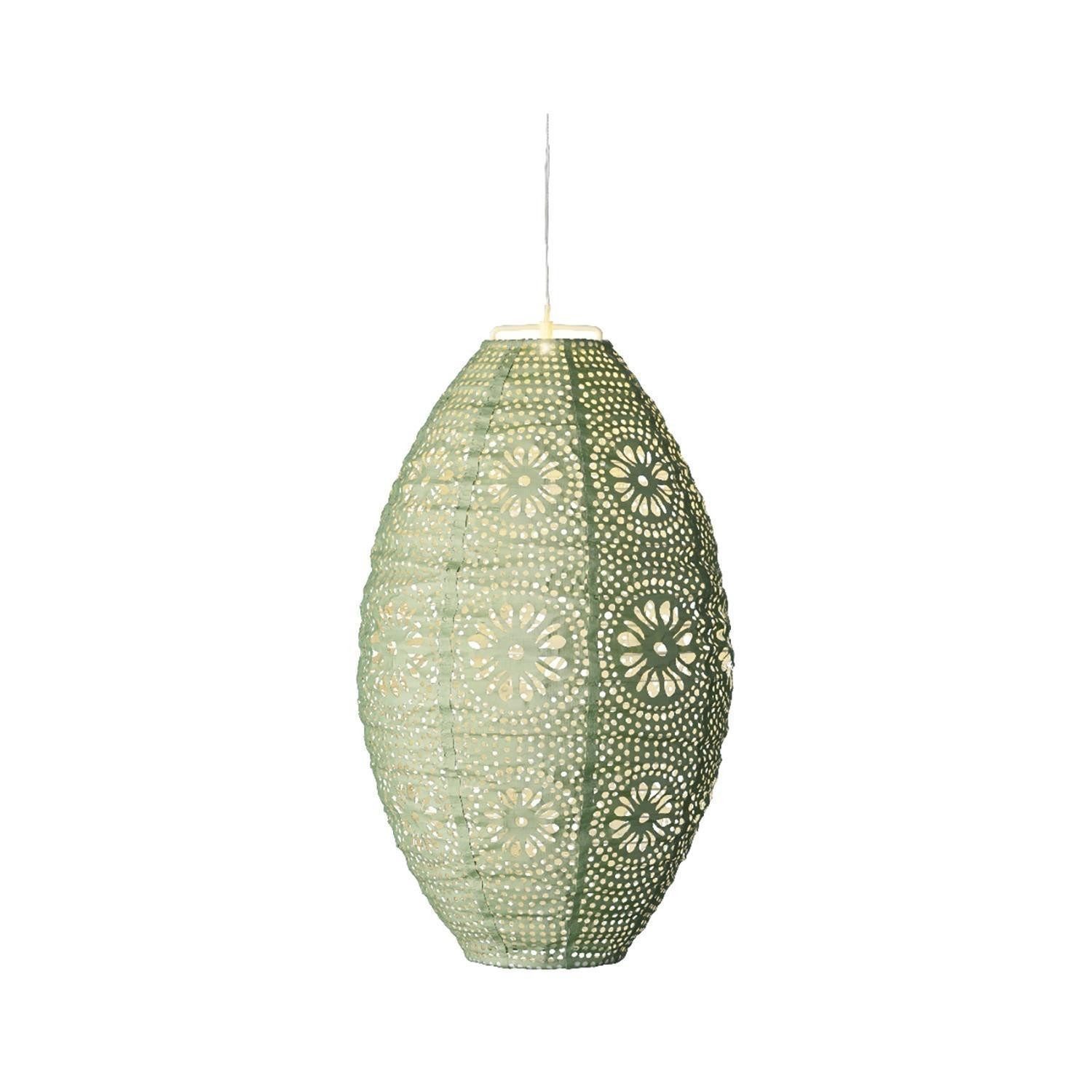 Kaemingk LED Solarleuchte Laterne SOLARIA, Grün, Kunststoff, LED fest integriert, Solarbetrieben, Ø 23 x H 38 cm