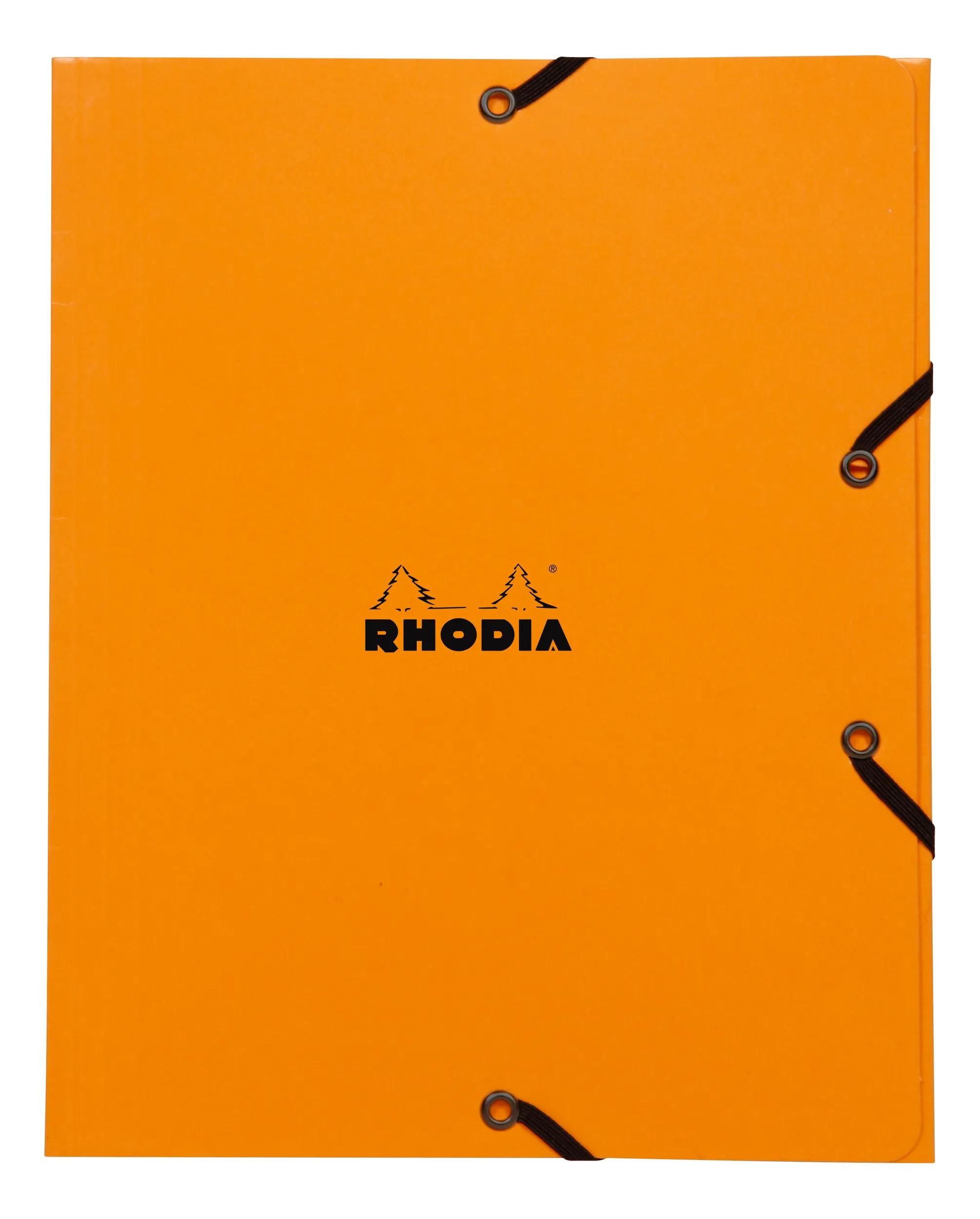 Rhodia Schreibmappe 5x Sammelmappe Karton, Gummizug und 3 Klappen, 19x24cm Orange 19248C, Rhodia, Blöcke, Hefte und Notizbücher