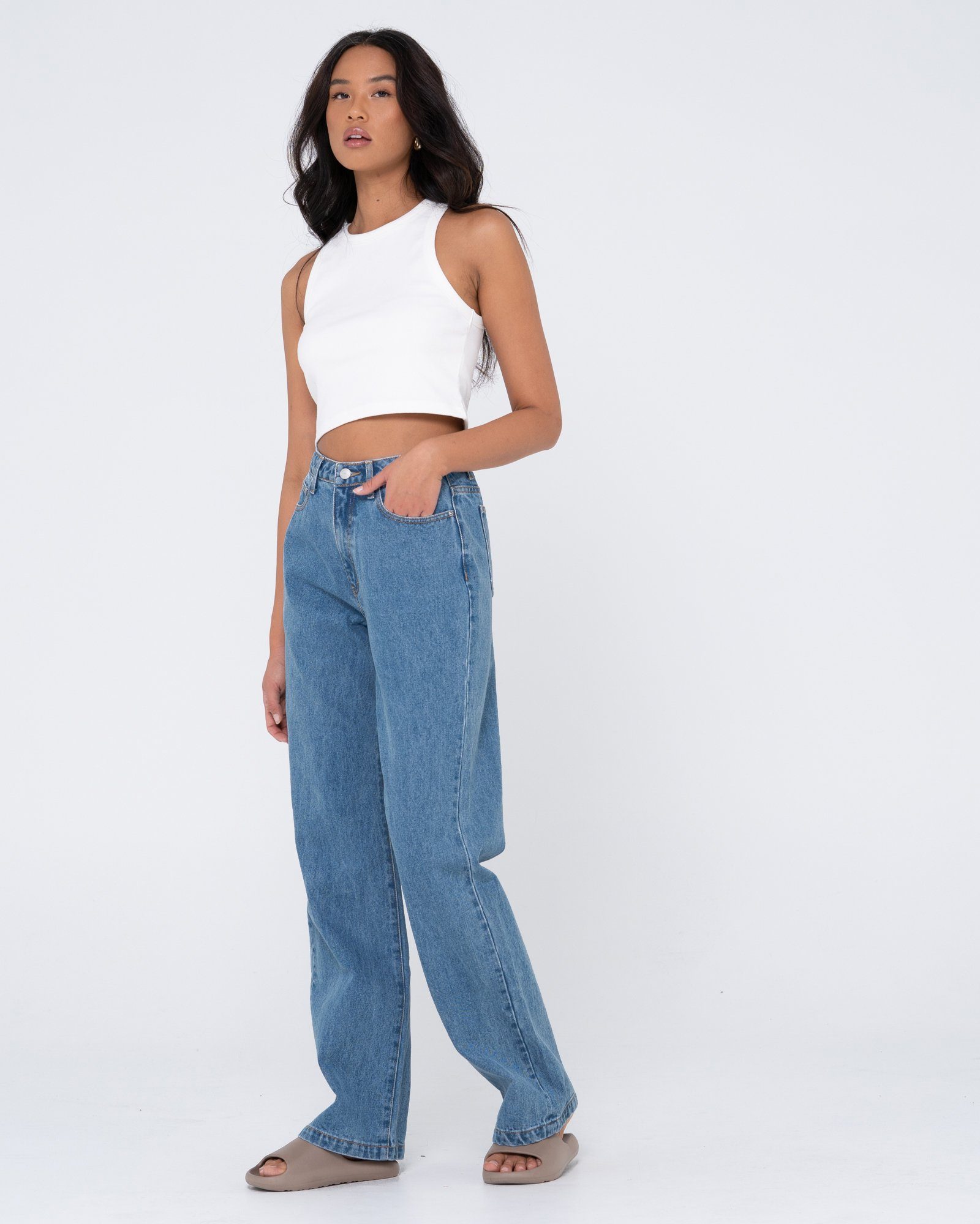 Rusty Weite Jeans - JEAN HIGH BAGGY Sea Blue