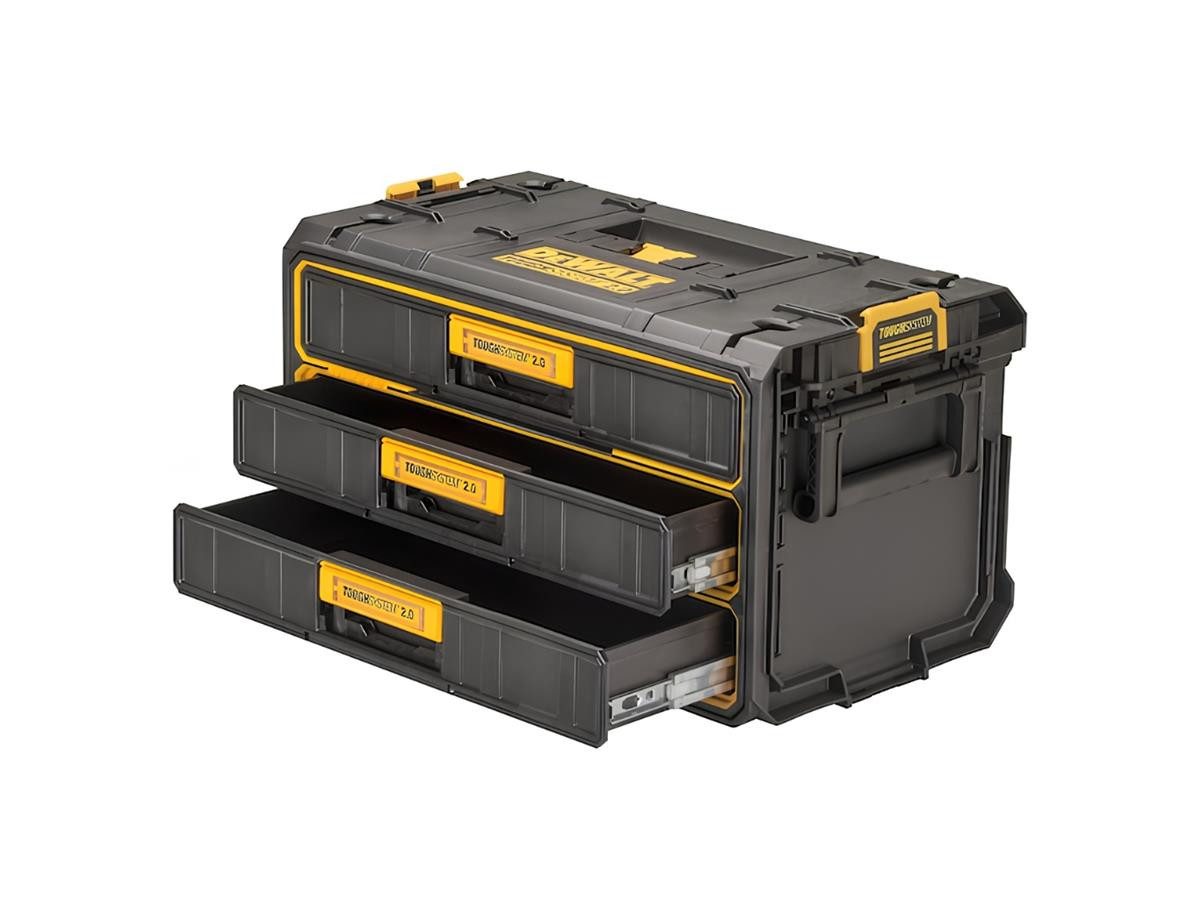 DeWalt Werkzeugkoffer ToughSystem Modul mit 3 Schubfaechern, stapelbar, 22 kg Belastbarkeit pro Schubfach