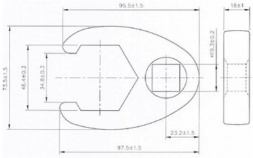 BGS Werkzeugset Hahnenfußschlüssel-Satz, 8-tlg., Antrieb Innenvierkant 12,5 mm (1/2) / 20 mm (3/4)