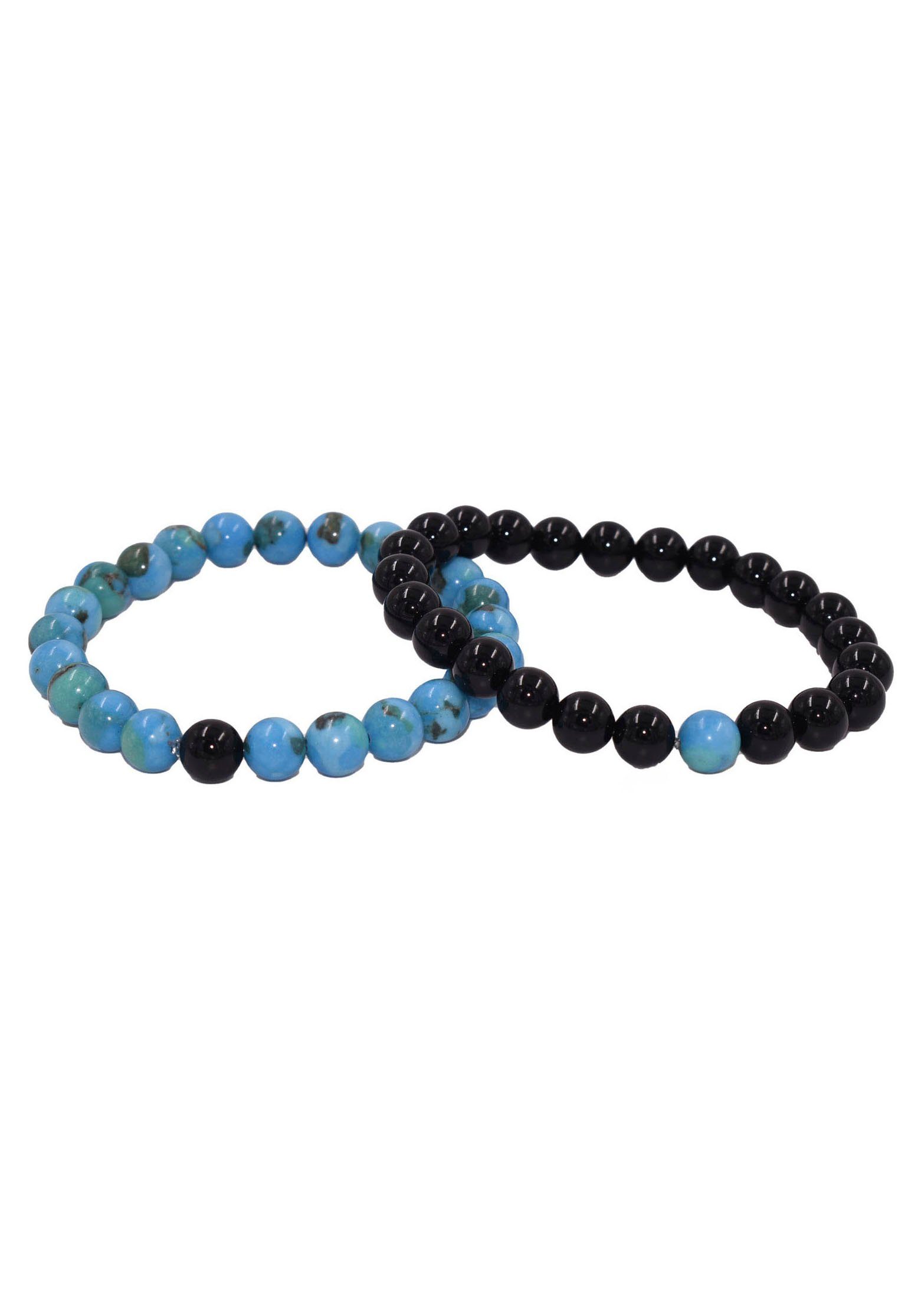 Firetti Armband Set Multipack Schmuck Geschenk Zugarmbänder Steinarmband Edelstein (Set, 2-tlg), Made in Germany - mit Howlith, Türkis oder Dalmatiner Jaspis und Onyx