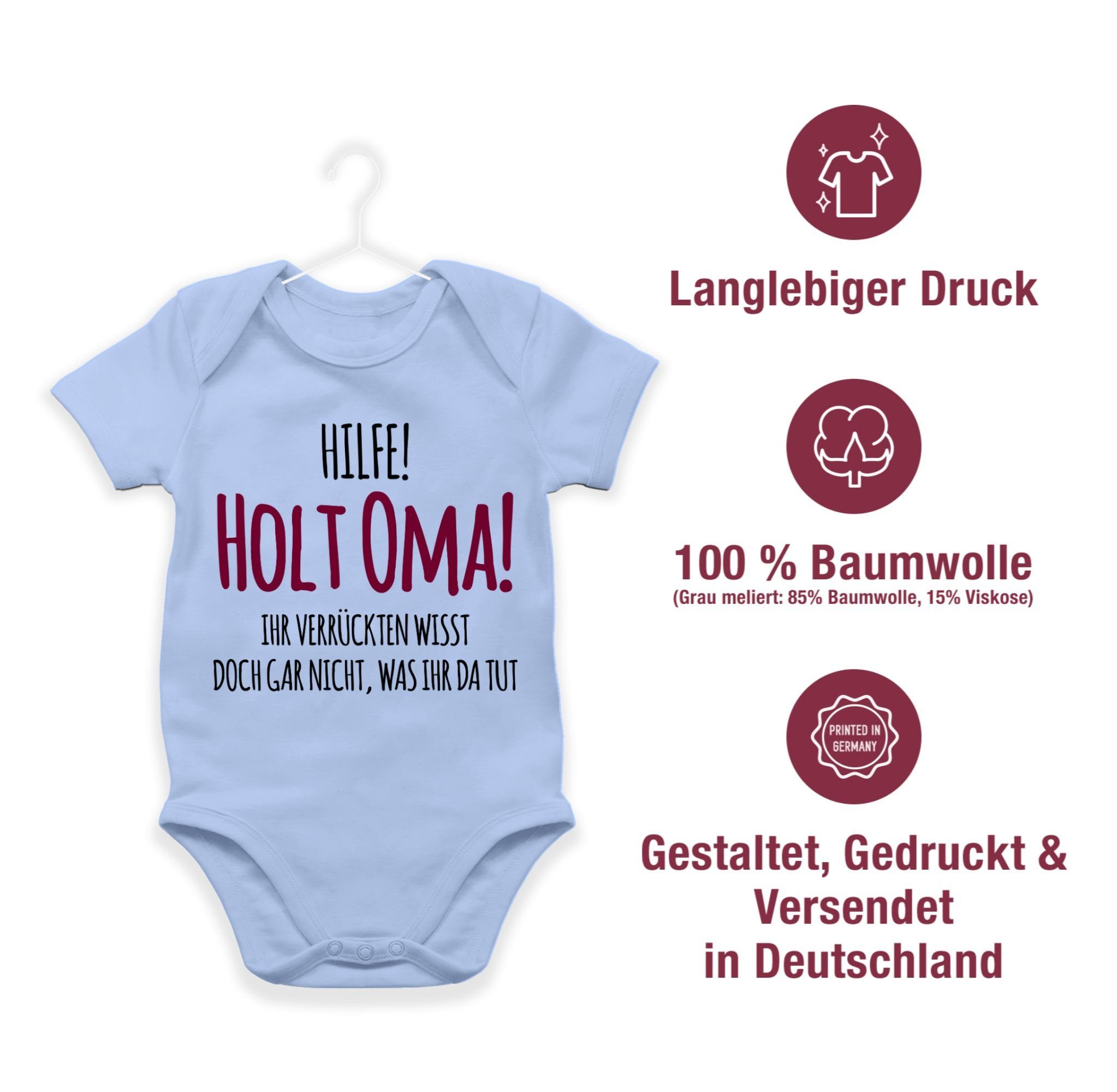 Shirtracer Baby Lätzchen Mit Spruch 'Hilfe Holt Oma' - Weiß, Aus Baumwolle