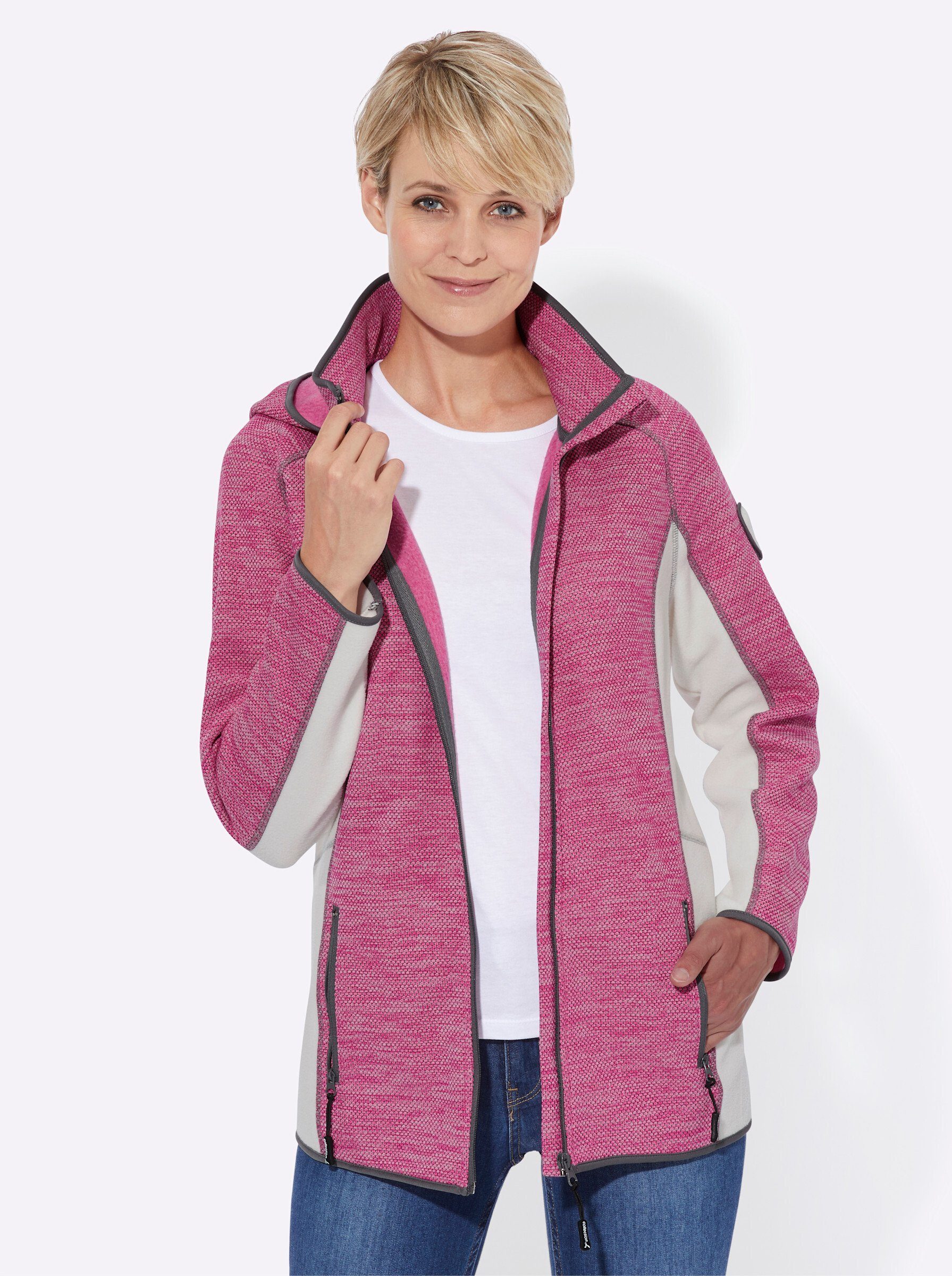 WEIDEN Fleecejacke fuchsia-meliert WITT