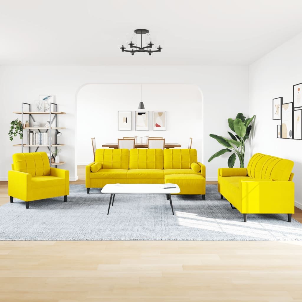 vidaXL Sofa 4-tlg. Sofagarnitur mit Kissen günstig online kaufen