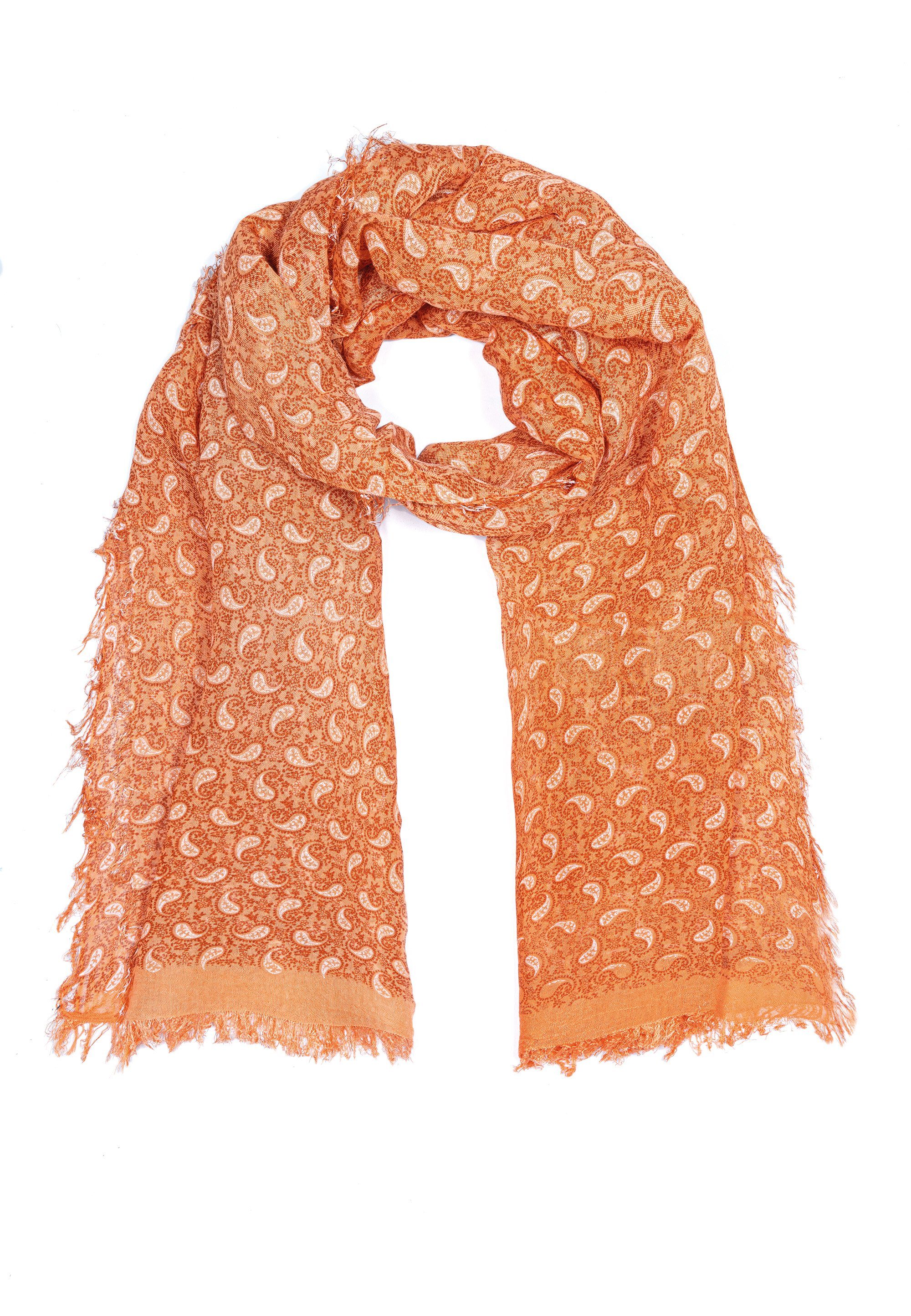 Made in mit Modeschal Italy Orange Modescout Paisleymuster., raffinierten Schal Stadler Florenz