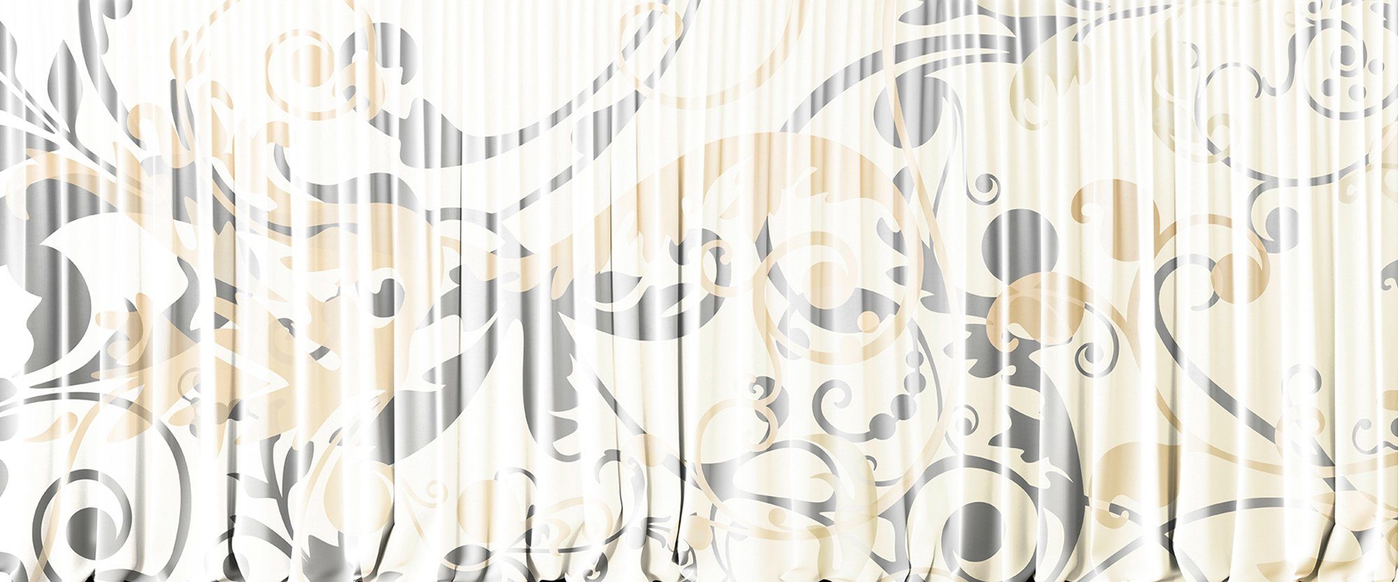 Architects Paper Fototapete Atelier 47 Curtain White 1, glatt, floral, 3D-Optik, (6 St), Vlies, Wand, Schräge, Decke