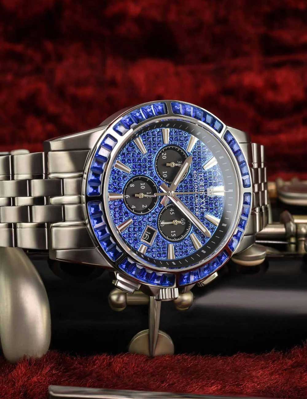 LOUIS XVI Quarzuhr Louis XVI XLXVI1133 Herrenuhr Majesté Iced Out Baguette 43mm 5ATM Louis XVI XLXVI1133 Herrenuhr Majesté Iced Out Baguette 43mm 5ATM