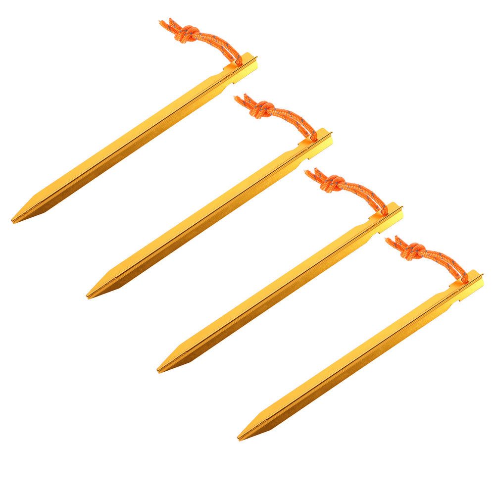 NILS CAMP Zelthering Erdnägel Zeltschnüre Abspannset, (Spar-Set, 10-St., 18,5 cm robust), Aluminium-Heringe, reflektierende Schnüre, Tasche