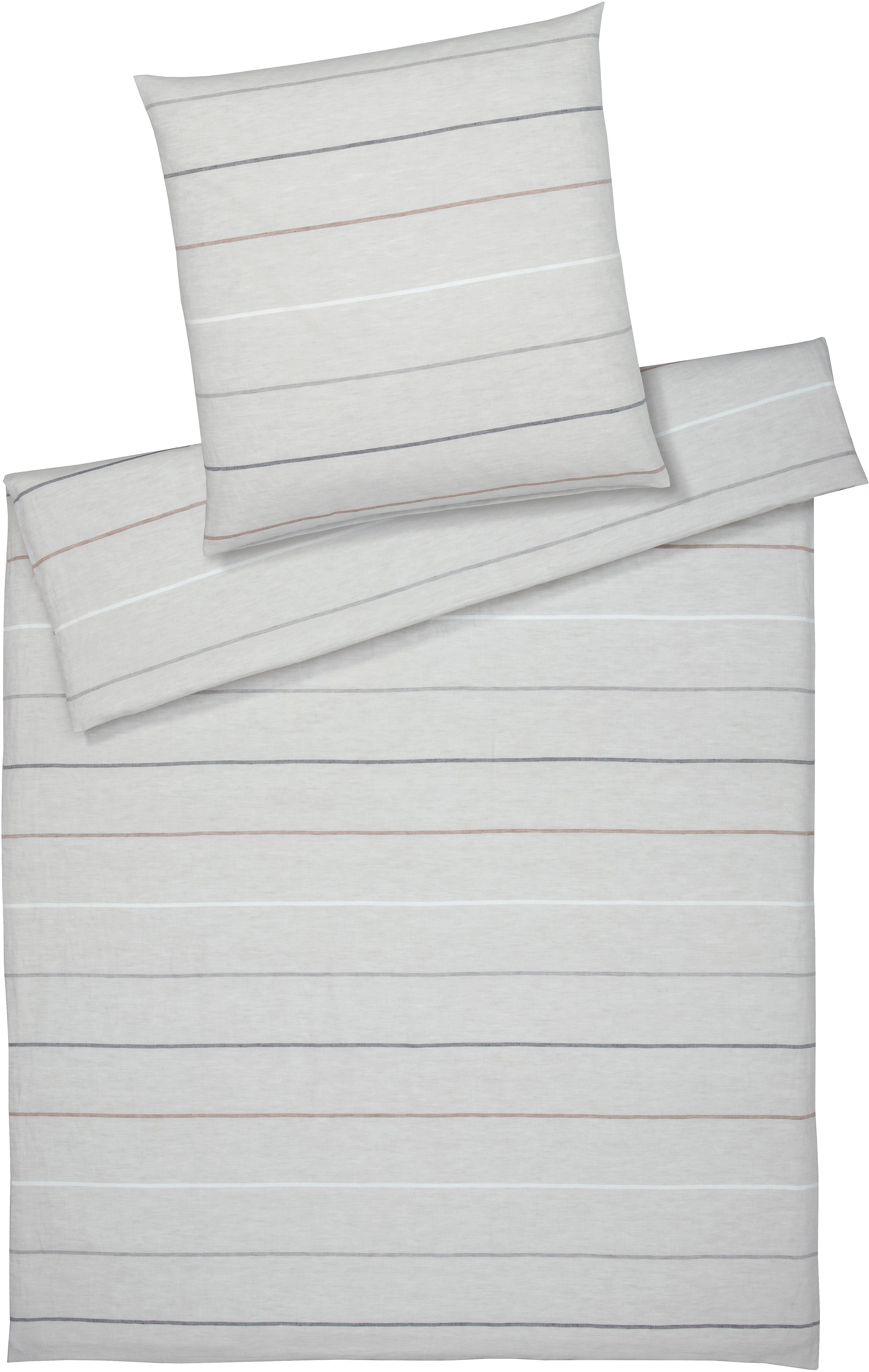 Elegante Bettwäsche Balance, Halbleinen, 2 teilig, angenehmes Hautgefühl