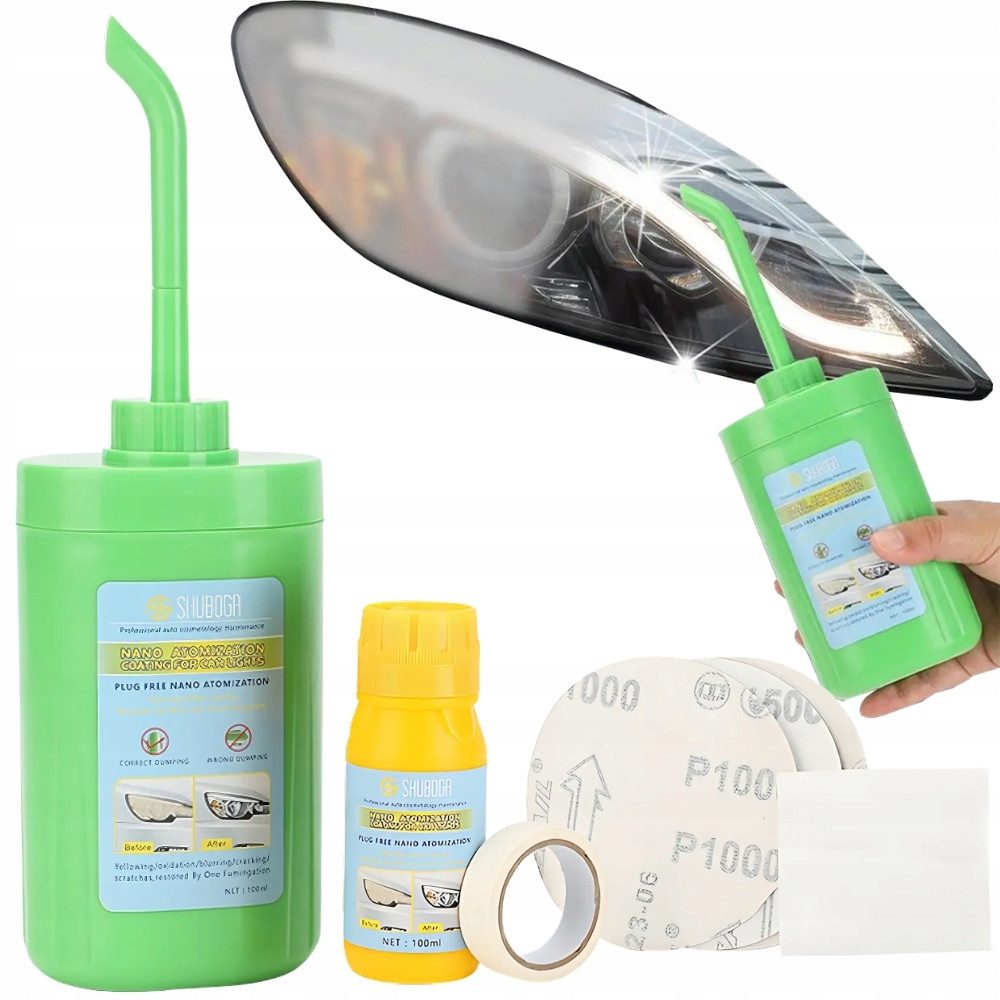 VERK GROUP Nano Scheinwerfer Aufbereitungsset Reparatur Politur 80 ml Scheinwerferpolitur (Set, 1 St), 2-Stufen-System, Nanobeschichtung