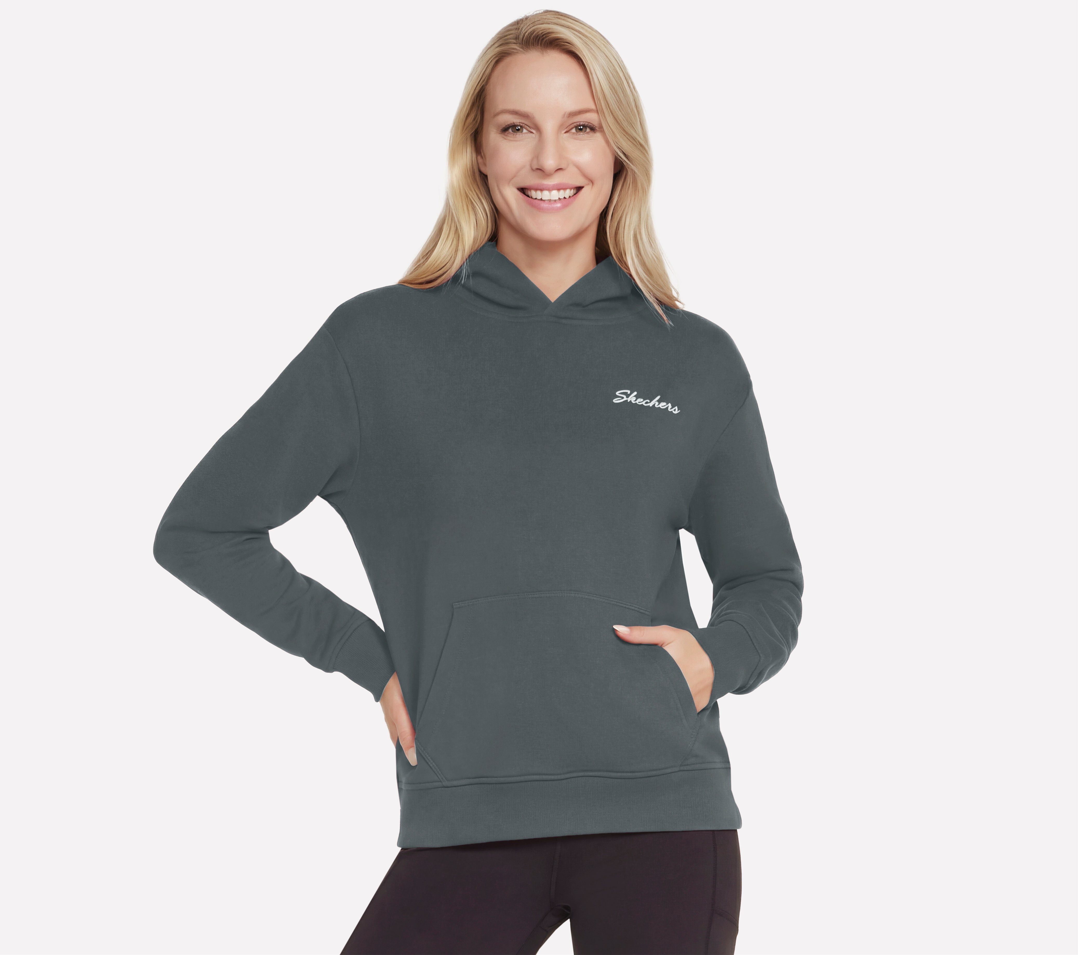 Skechers Kapuzensweatshirt Women's Hoodie mit Rundhalsausschnitt, aus Baumwolle und Polyester, normale Länge