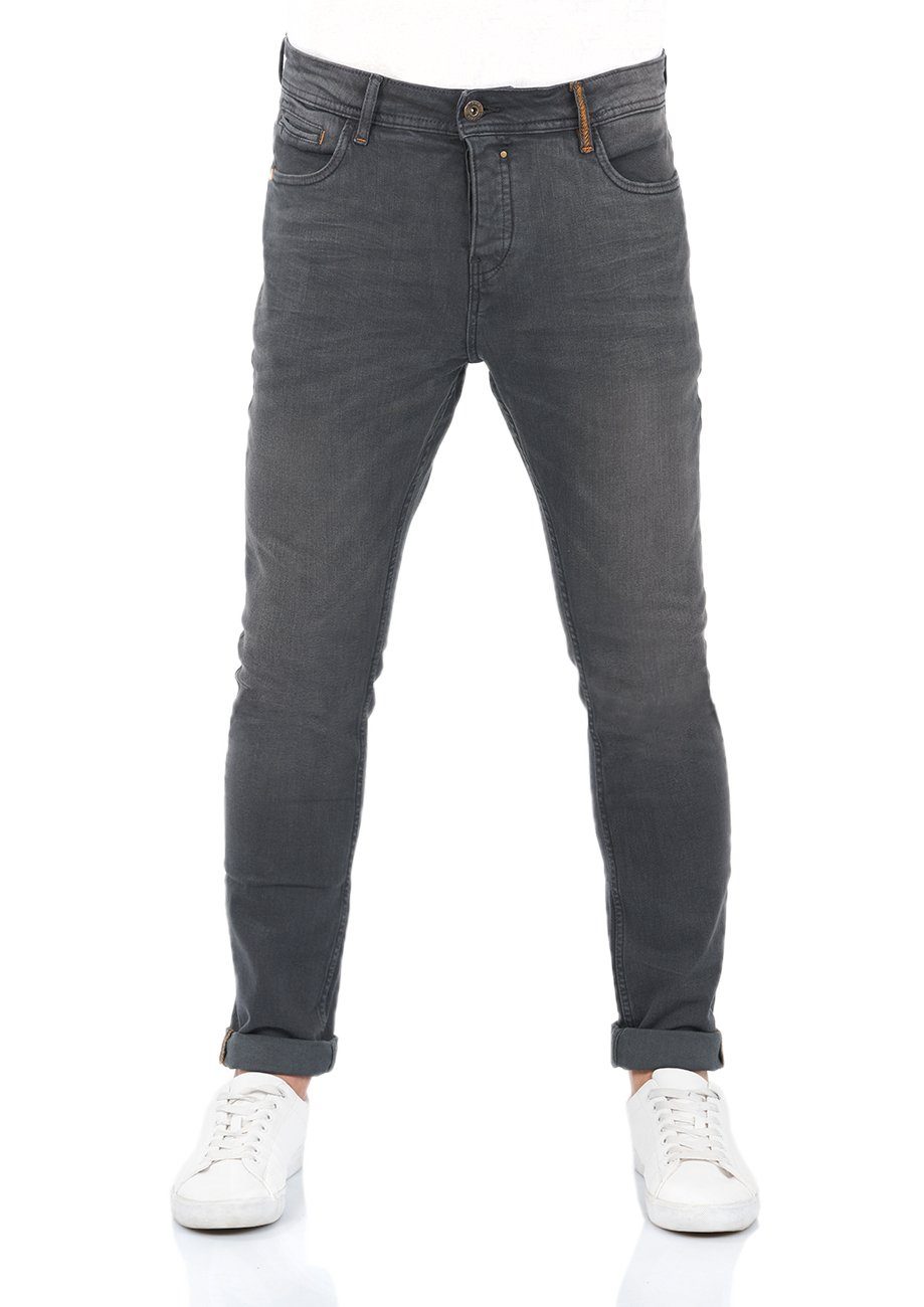 riverso Tapered-fit-Jeans Herren Jeanshose RIVToni Tapered Fit Denim Hose mit Stretch Grey Denim (G121)