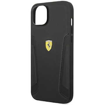 Ferrari Handyhülle Case Echtleder Logo schwarz iPhone 14 Plus