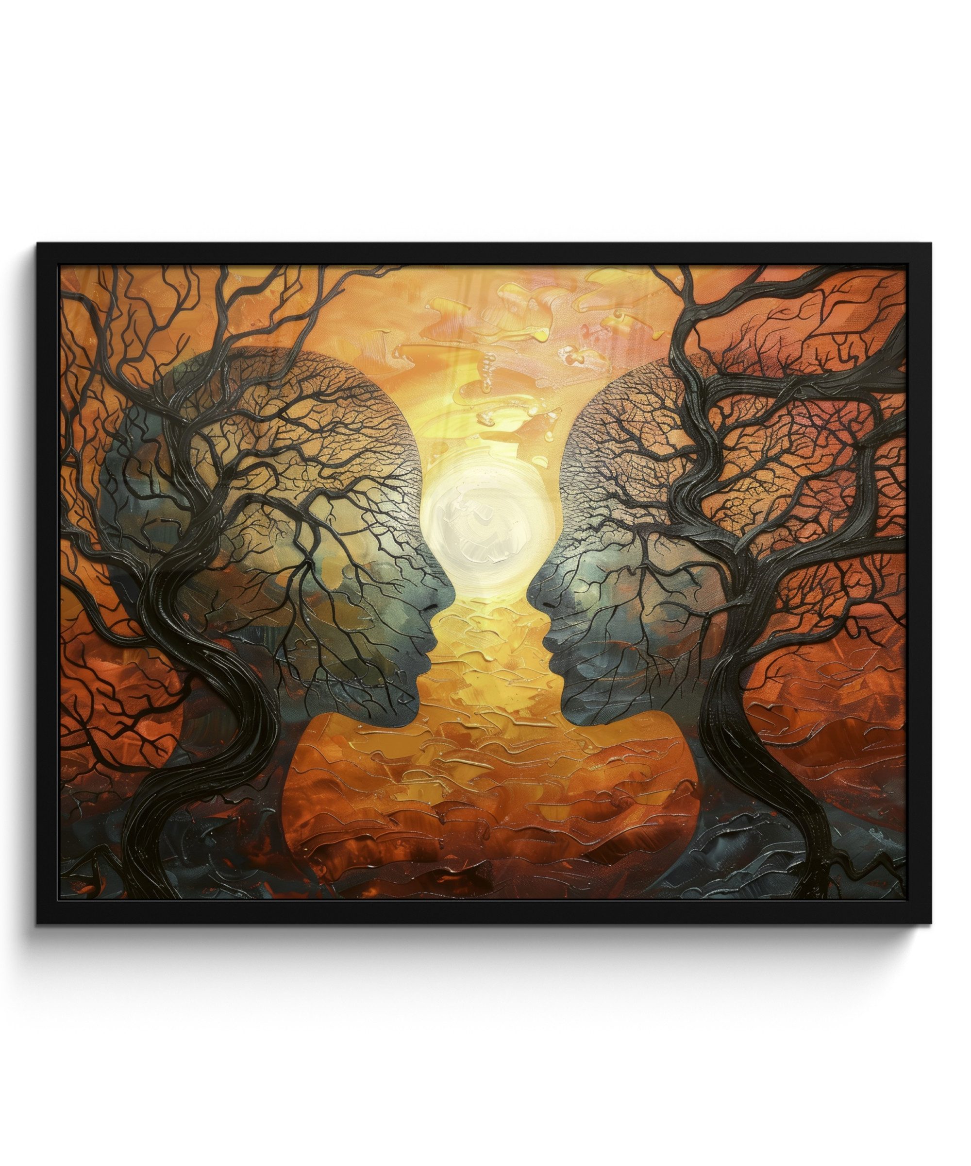 Poster Bäume - Gesichter - Sonne - Kunst