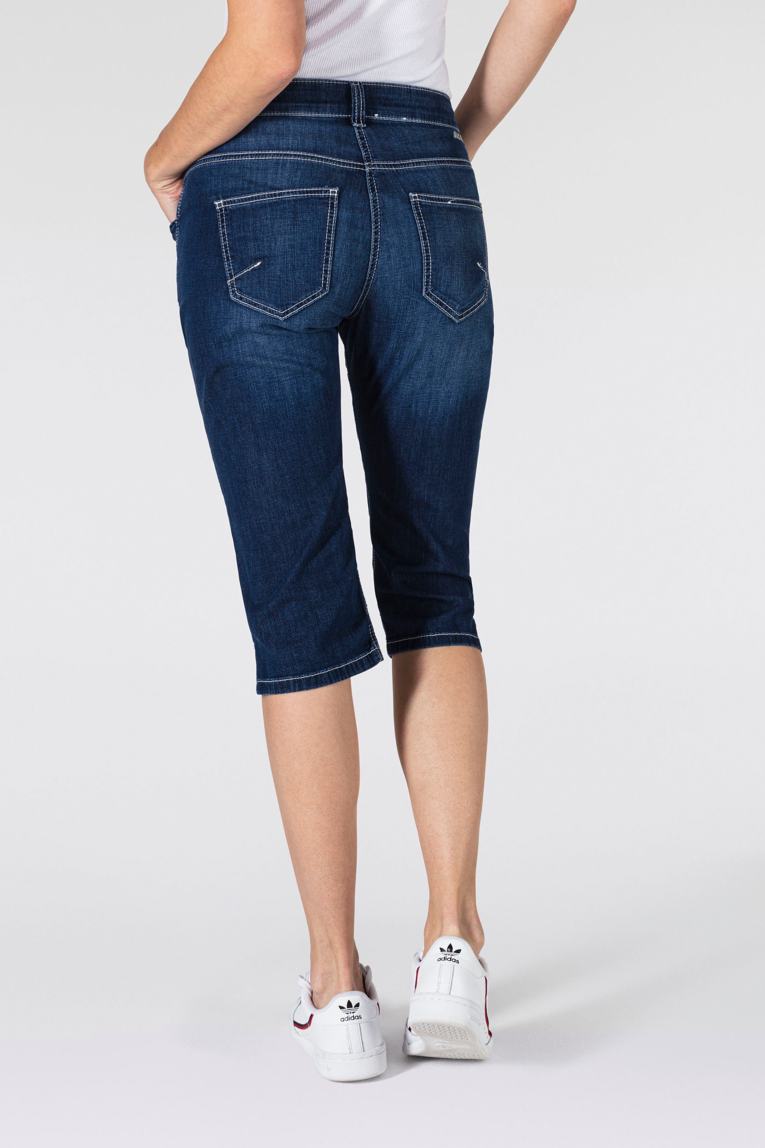 MAC Caprijeans CAPRI Eingelegte Zierfalten am Saum