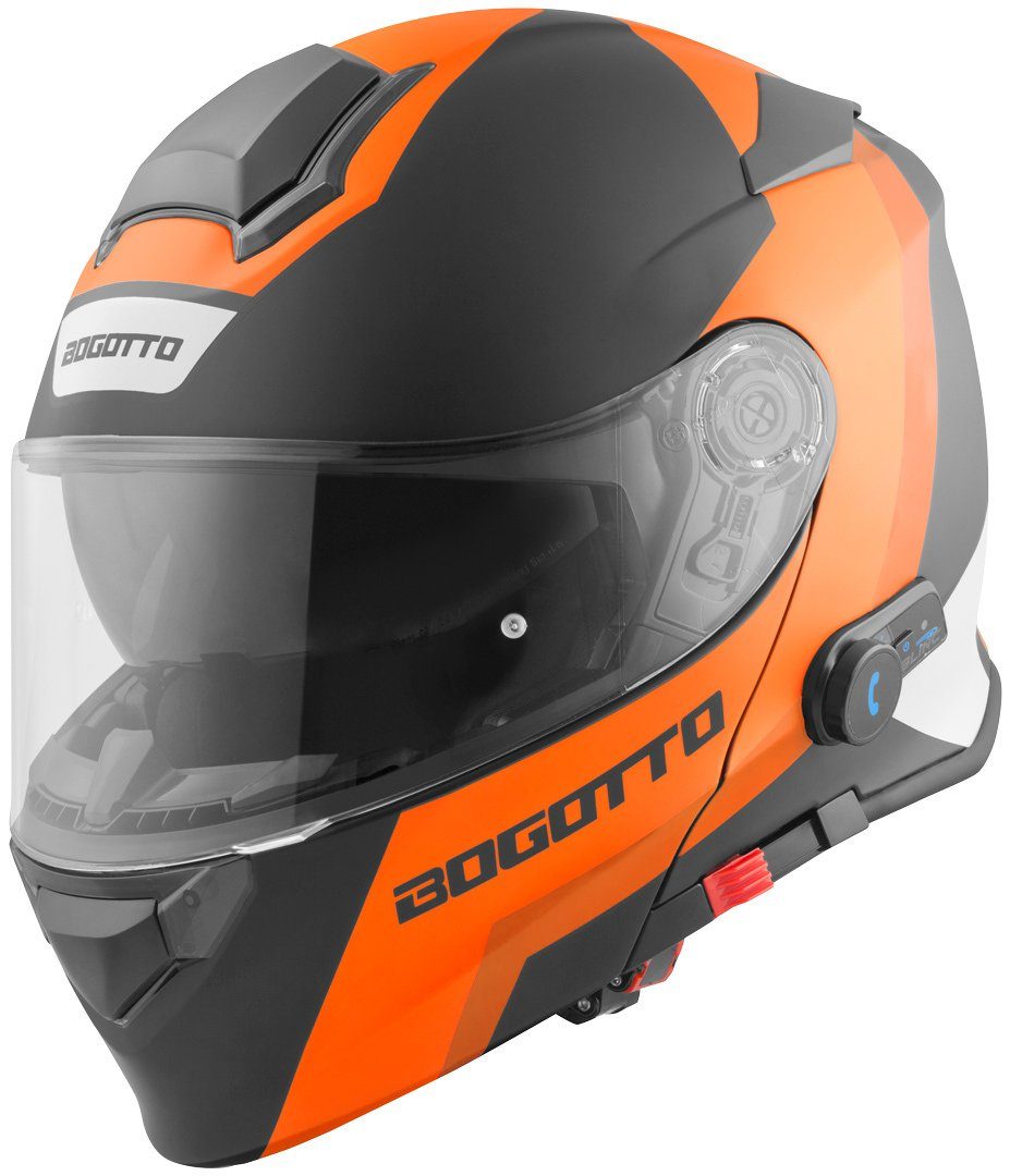 Bogotto Motorradhelm V271 BT Zabu Bluetooth Klapphelm, vorbereitet für Kommunikationssystem,integriertes Kommunikationss