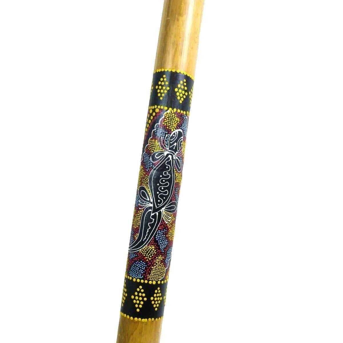 SIMANDRA Didgeridoo Didgeridoo aus Bambus geschnitzt oder bemalt Aborigini Dot Painting, Tiefe Bassartige Töne