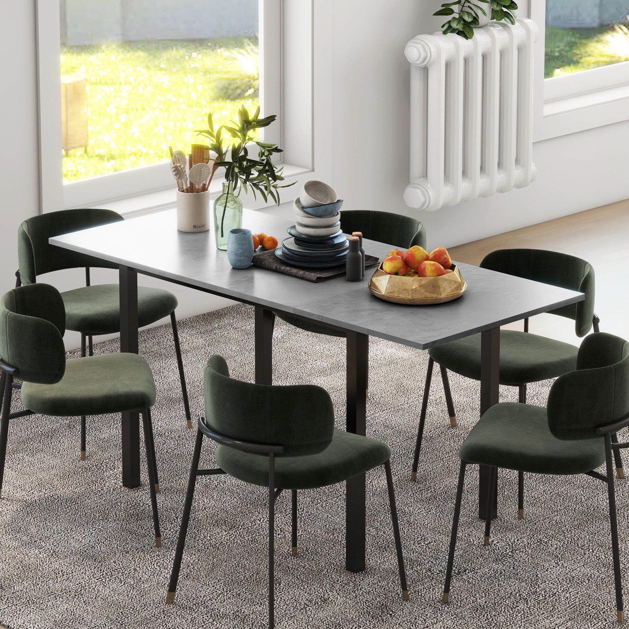 HOMCOM Klapptisch erweiterbarer Esszimmertisch für 6 günstig online kaufen