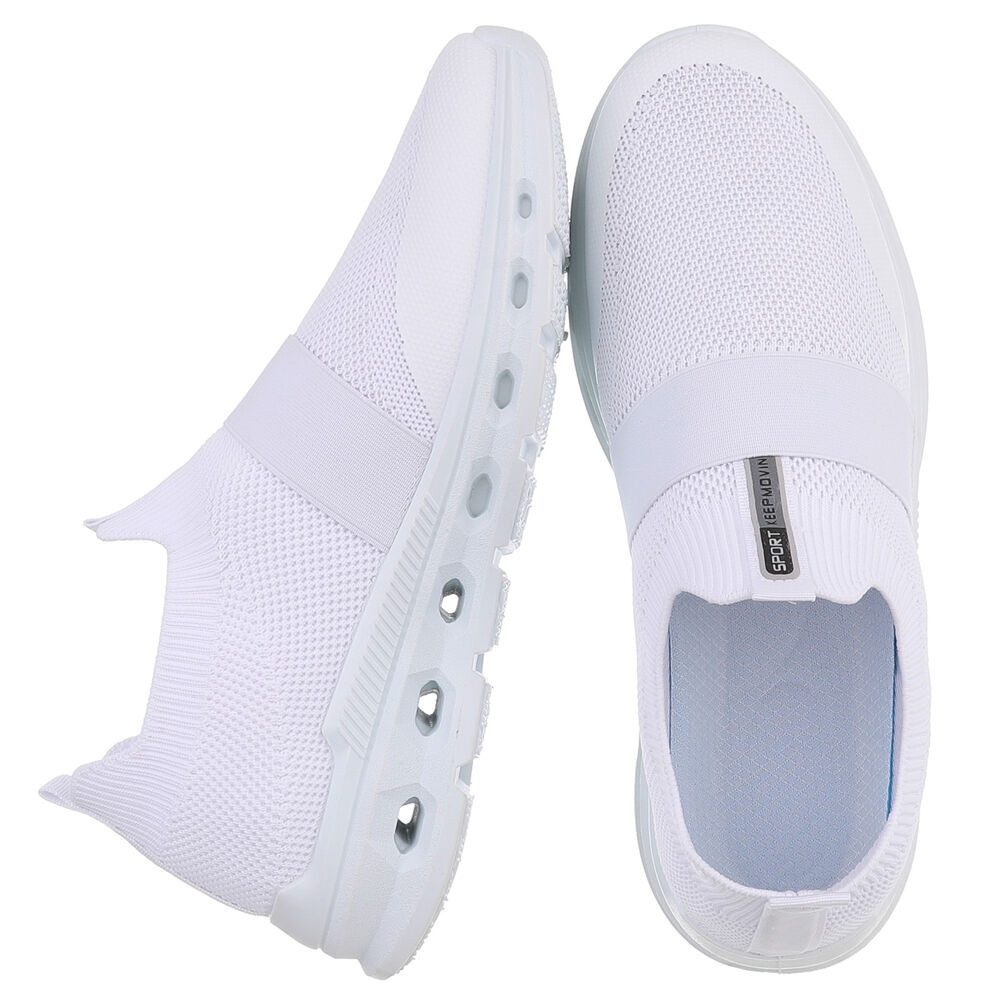 Coolwalk Herren Slip-On Sneaker Knit mit Profilsohle Slipper (91563616) Flach Sneakers in Weiß