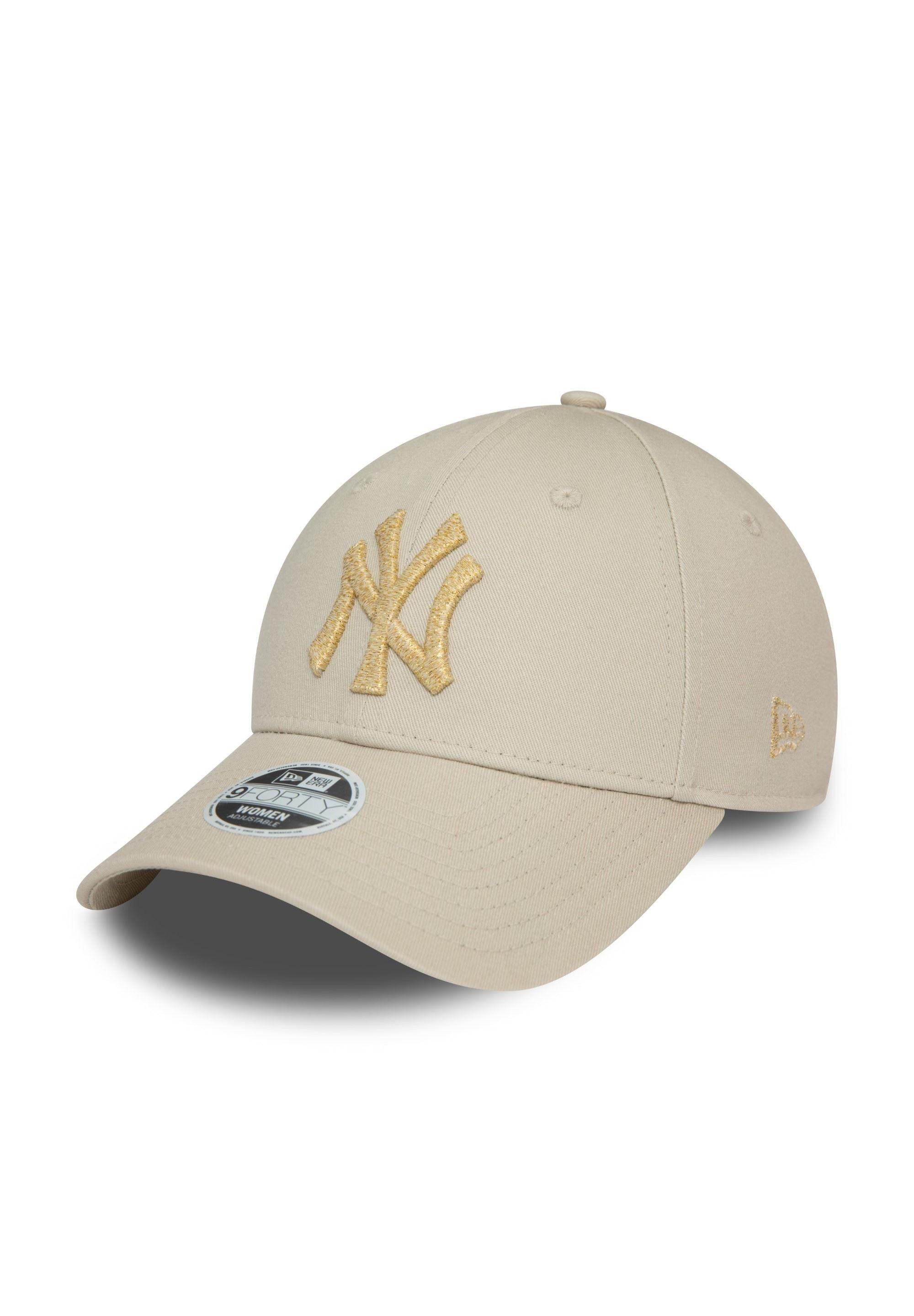 Baseball Cap New York Yankees MLB Metallic Logo Beige 9Forty Verstellbare Damen Cap