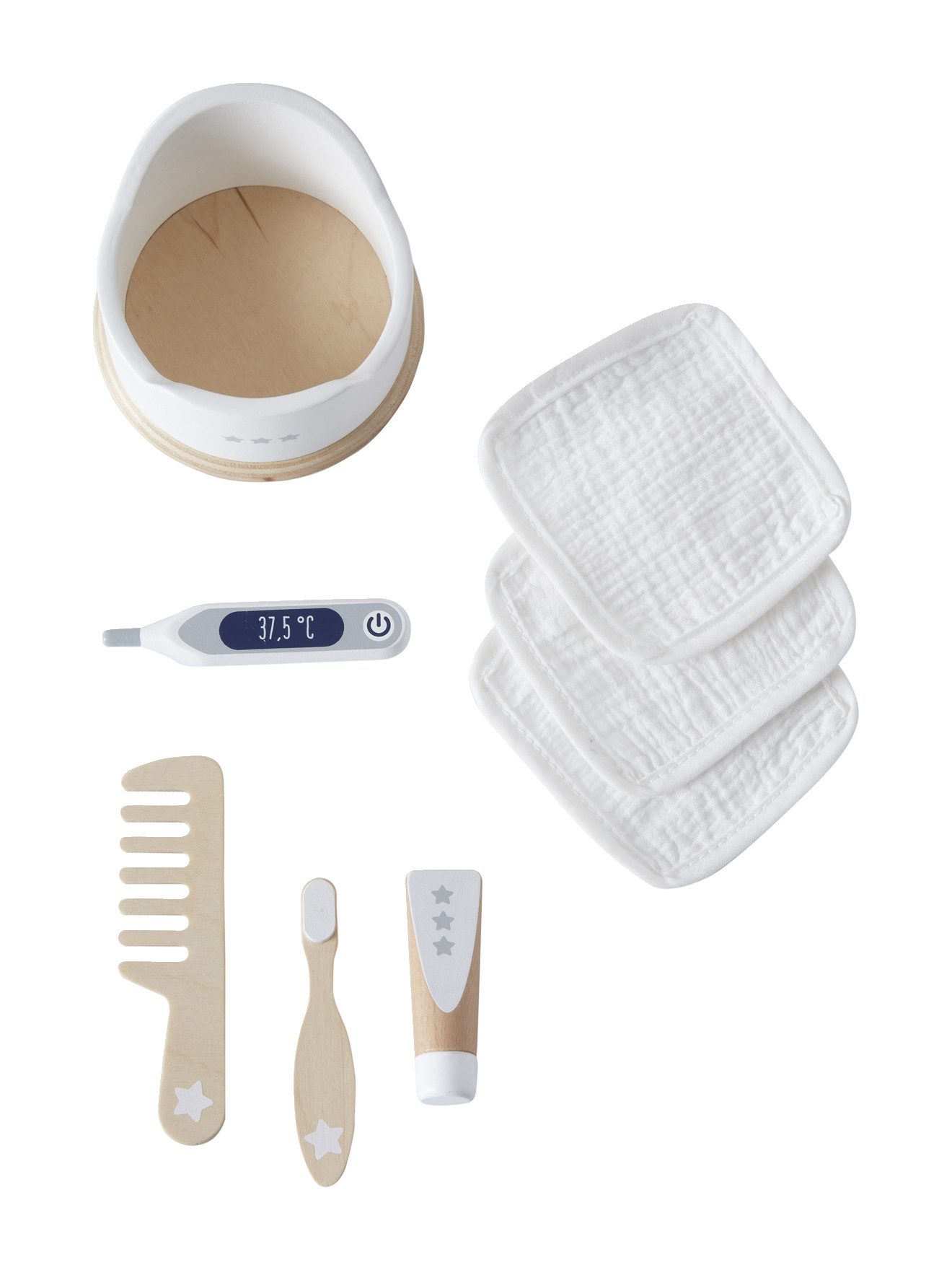 vertbaudet Puppen Accessoires-Set Puppen-Pflegeset, Holz günstig online kaufen