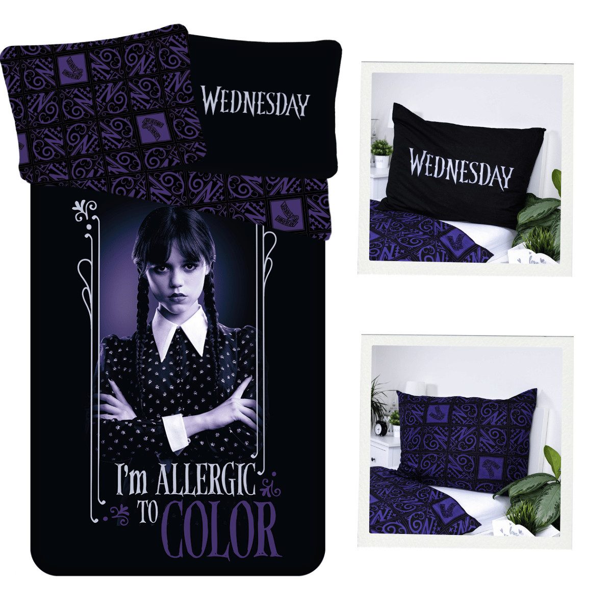 Wednesday Bettwäsche Bettwäsche Wednesday Adams Wende-Bettbezug günstig online kaufen
