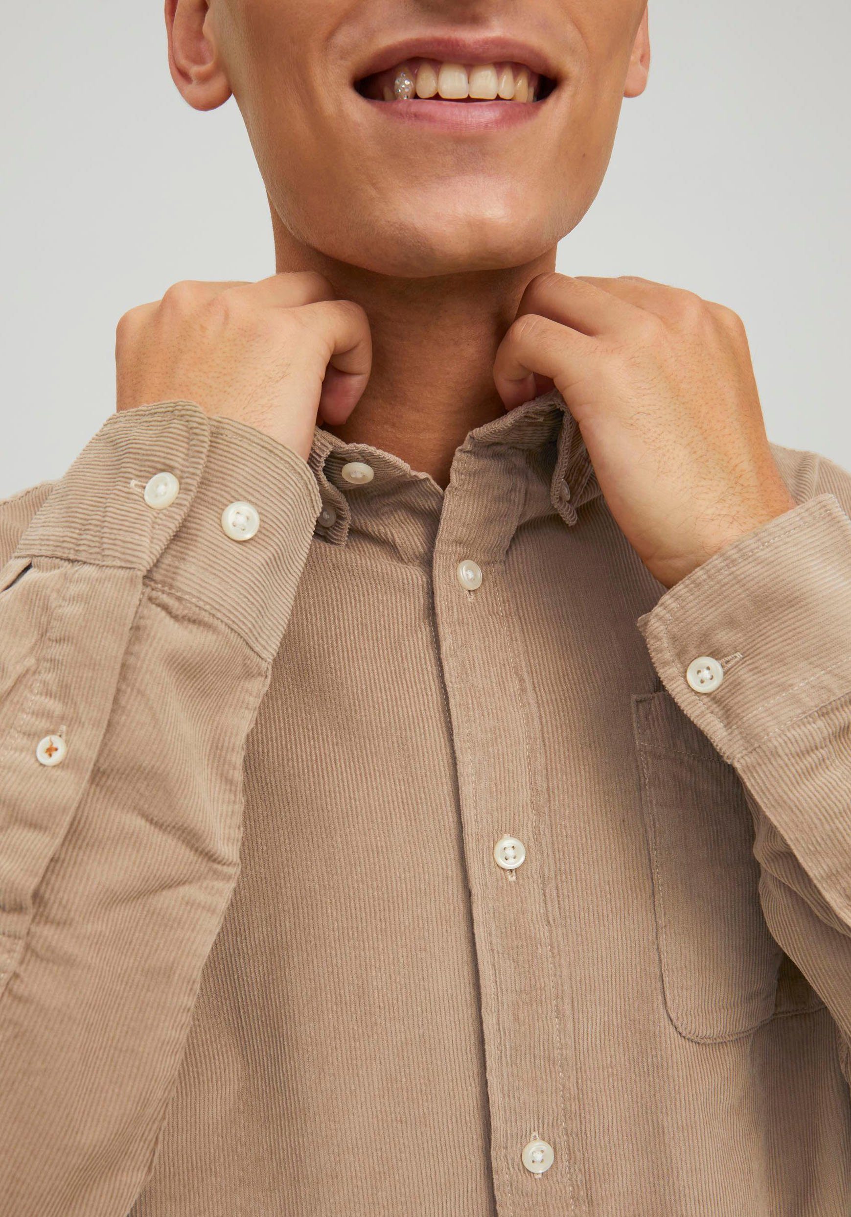 CLASSIC Jack Jones CORDUROY & SHIRT Langarmhemd Crockery