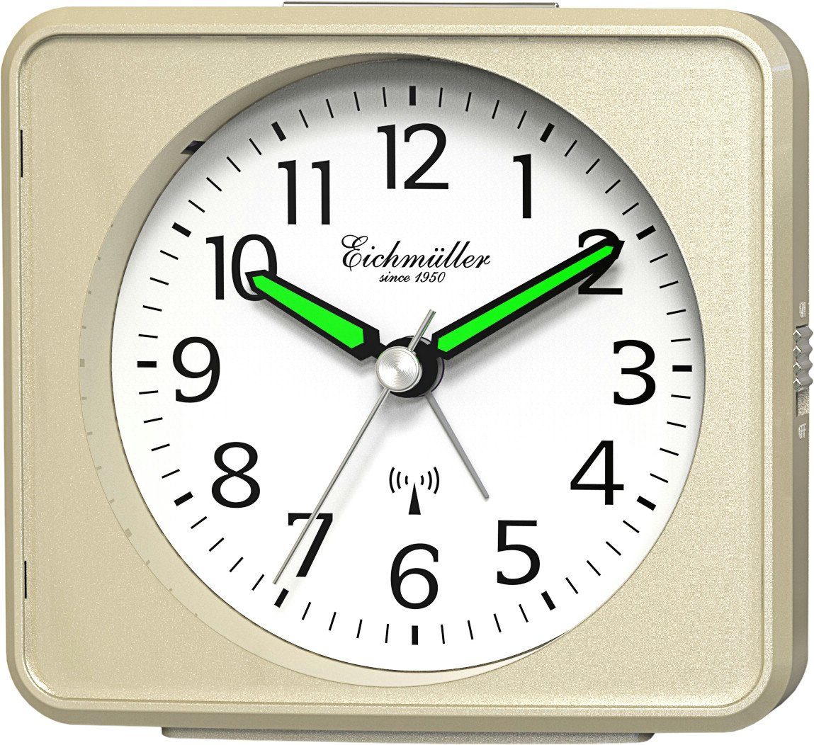 Eichmüller Funkwecker 9892-08 – Präziser beiger Wecker mit ansteigendem Weckton, sehr gut ablesbar