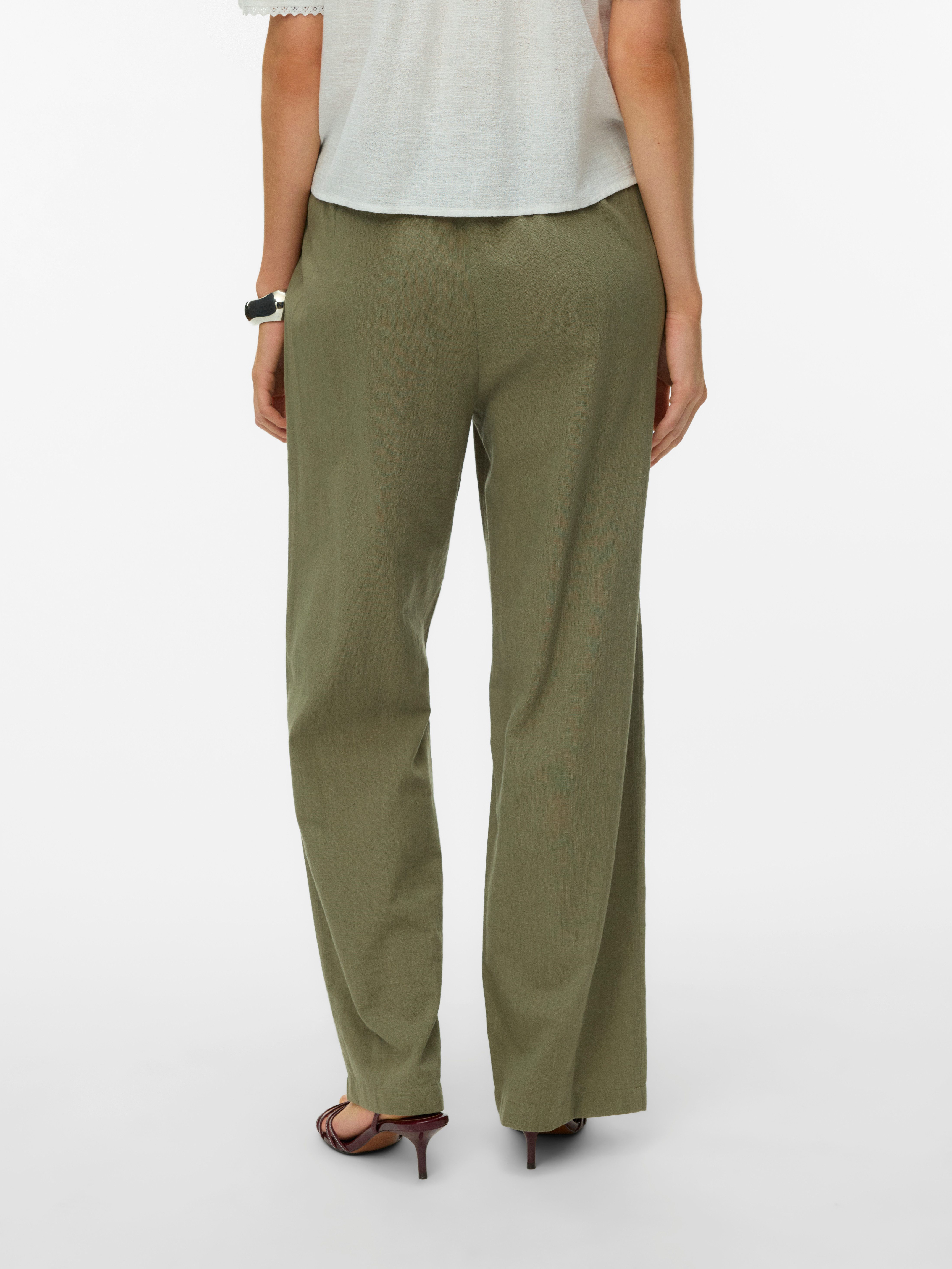 Vero Moda Schlupfhose VMCAIA MW WIDE PANT WVN NOOS Baumwollmischung, oversize, mit Leinen