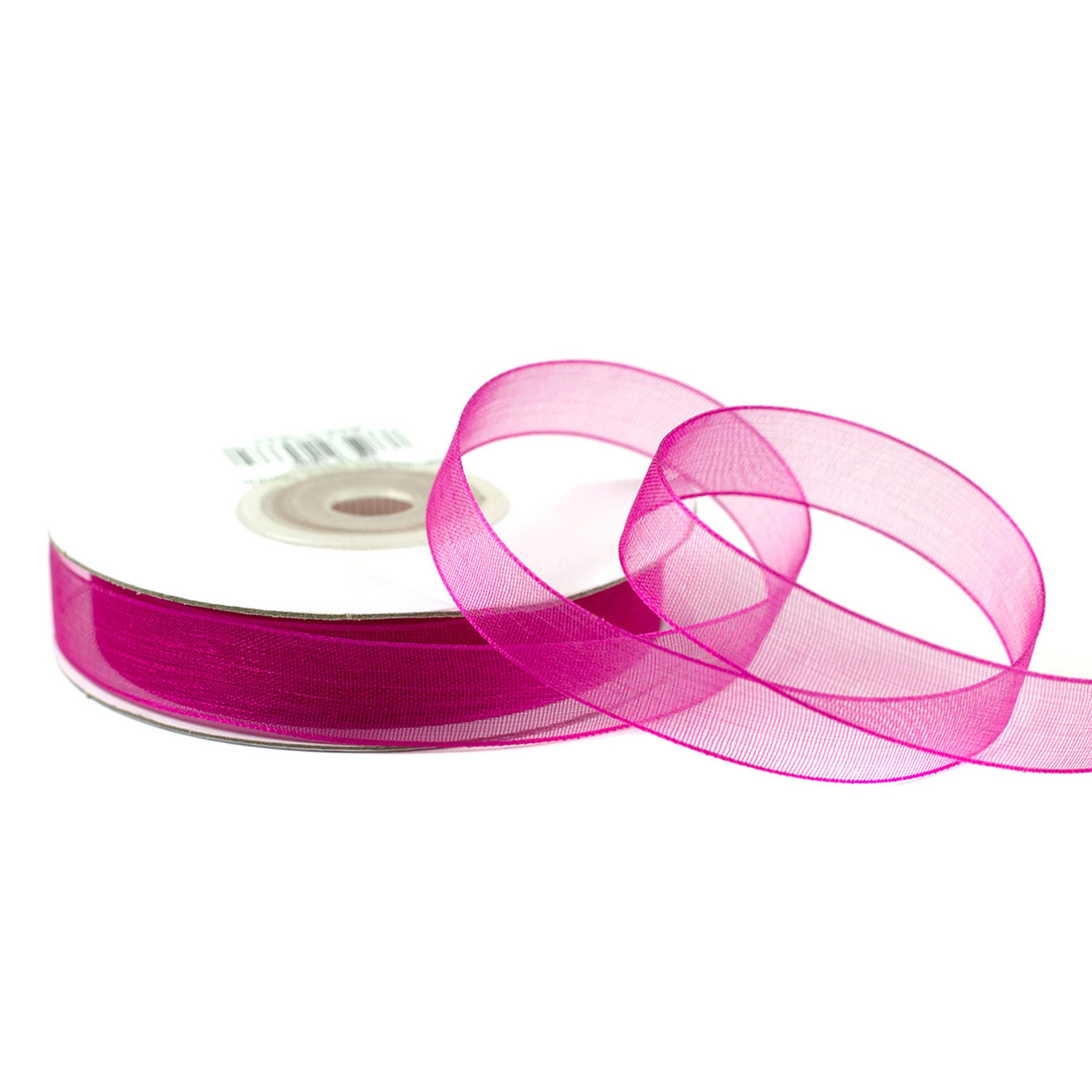 Creativery Organzaband, Organzaband 12mm x 25m Rolle Fuchsia