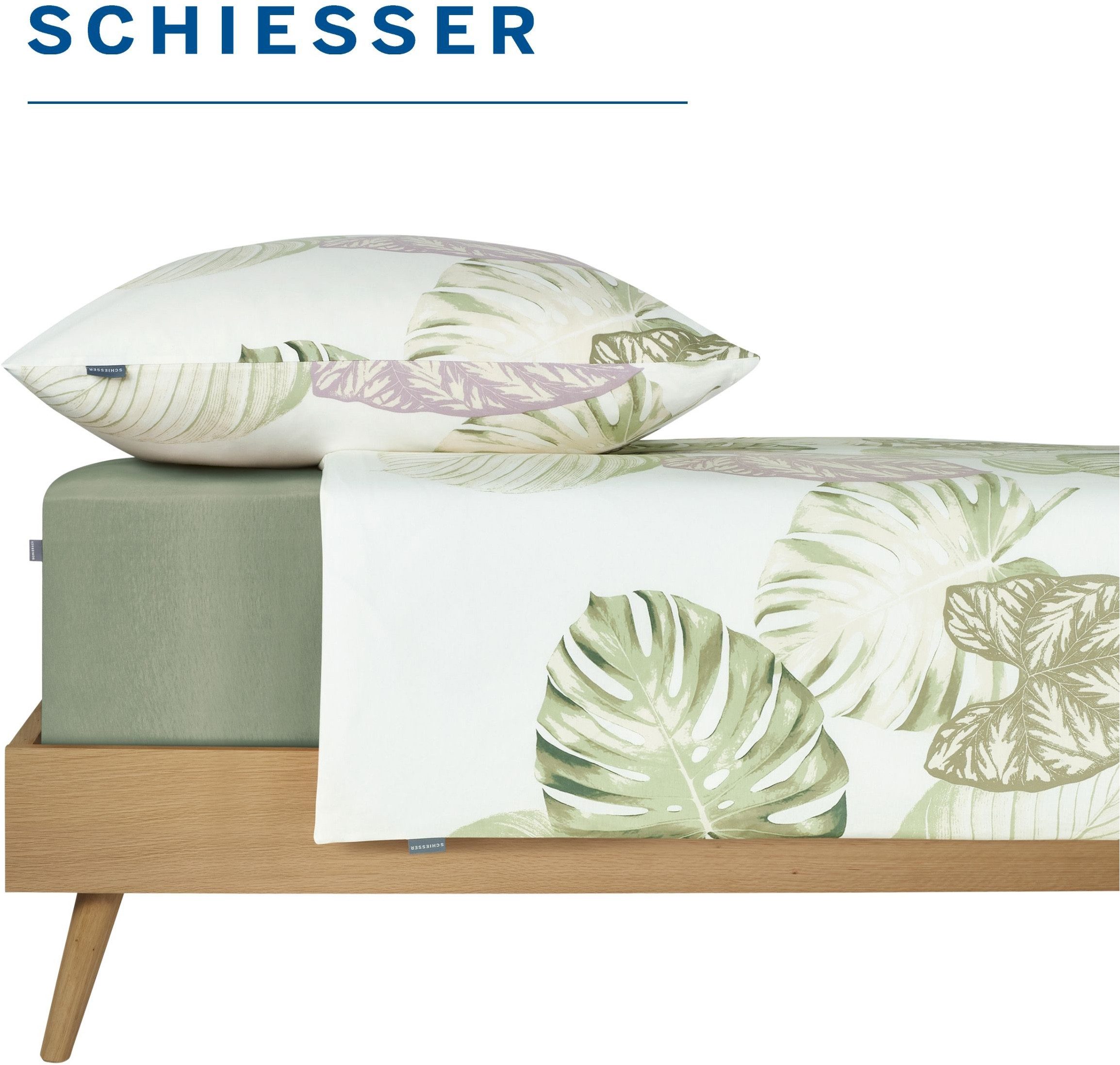 Schiesser Spannbettlaken Elli aus weicher Baumwolle mit Elasthananteil für flexiblen Sitz, Jersey-Elasthan, Gummizug: rundum, (1 Stück), für hohe Matratzen und  – Bild 4 von 5