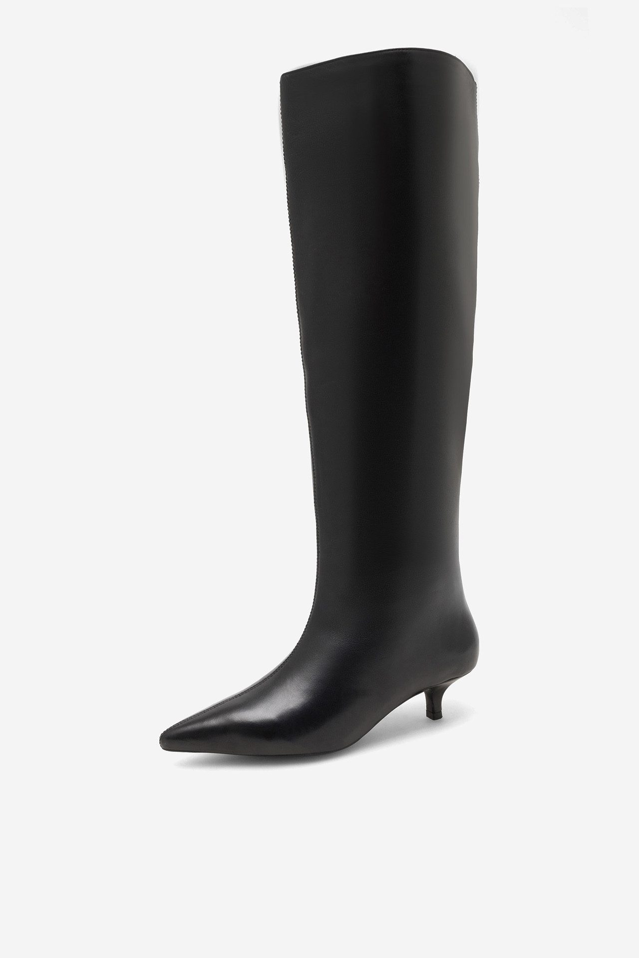 GINO ROSSI Gino Rossi IRO‑110467‑1 – Damen-Lederstiefel mit Kitten Heel Schwarz Stiefel Kitten-Heel, hoher Schaft, Reißverschluss