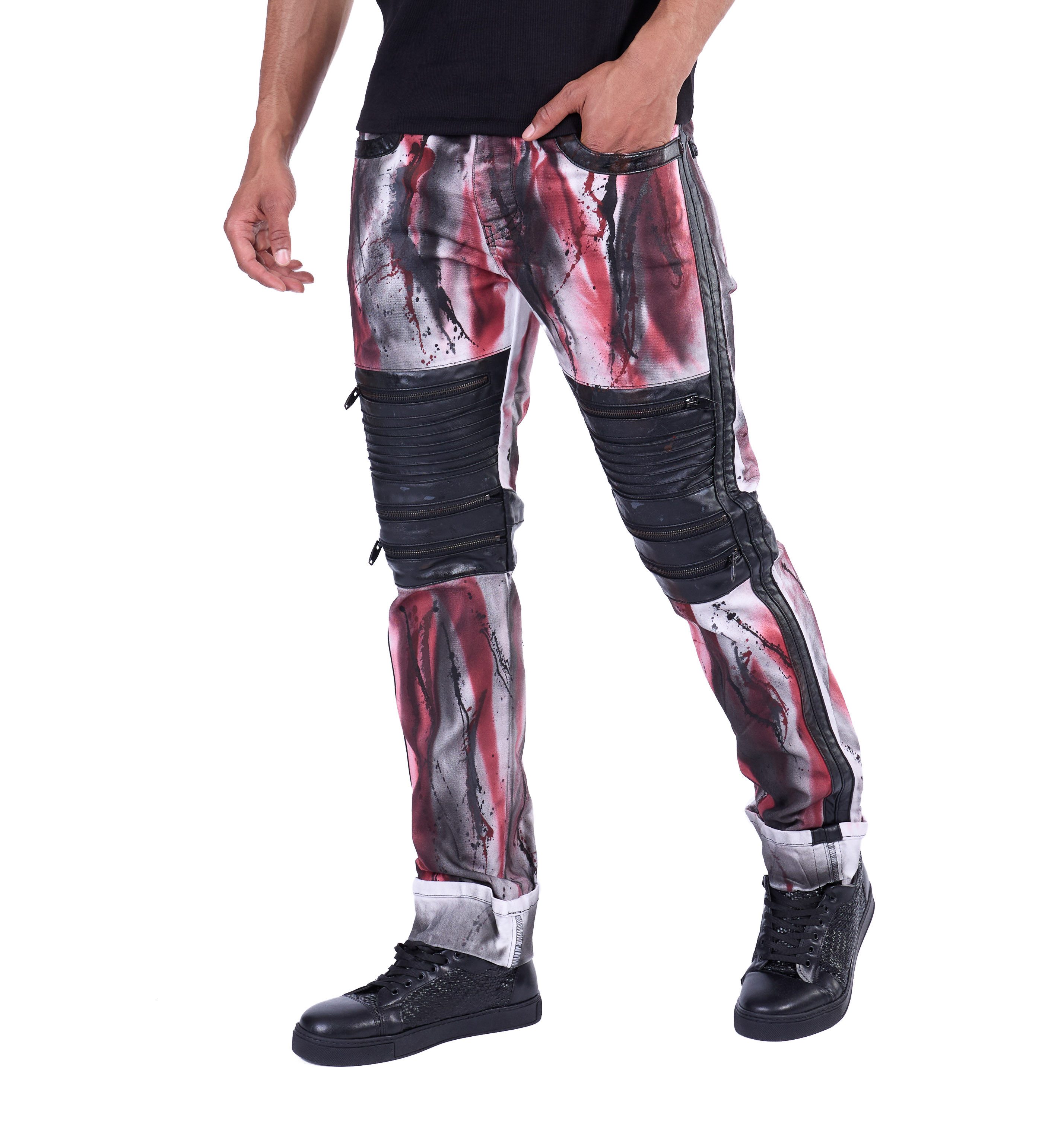 KINGZ Regular-fit-Jeans Extravagante KINGZ Designer Biker günstig online kaufen
